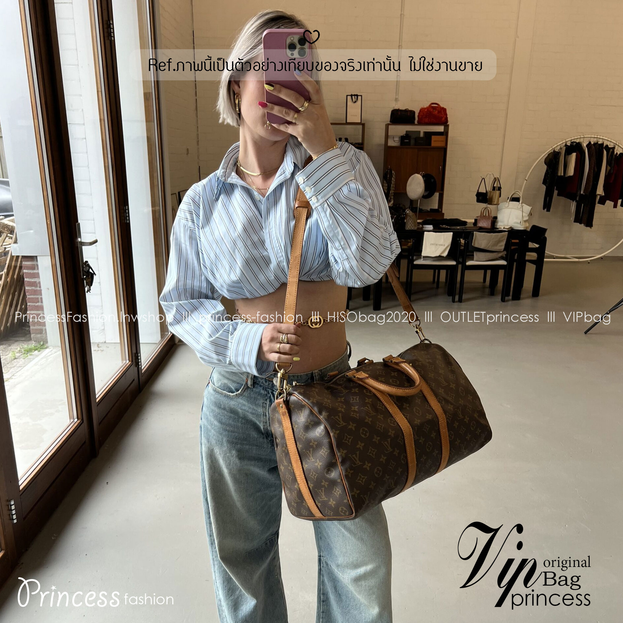 LV Keepall Bandoulière 45 Monogram Canvas กระเป๋าเดินทางสุดคลาสสิค ไอเท็มที่จะทำให้การเดินทางไม่ธรรมดาอีกต่อไป ด้วยดีเทลความเป็นเอกลักษณ์ พิมพ์ลายโมโนแกรมคมชัด ดีไซน์เรียบหรู