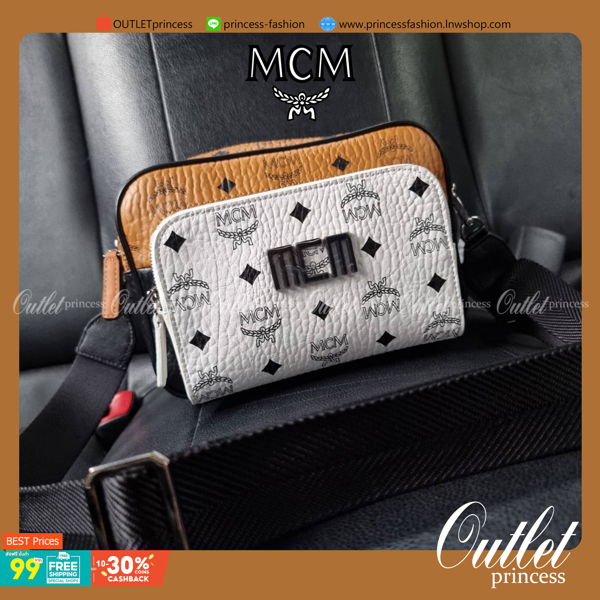M.C.M KLASSIK CROSSBODY IN VISETOS MIX คลาสสิคสมชื่อ!! กระเป๋าสะพายข้างทรงครอสบอดี้ ดีไซน์มิกซ์แอนด์แมทช์สุดคูล ใหม่ล่าสุด เท่ได้ไม่ซ้ำใคร โลโก้โลหะรมดำดูมีเสน่ห์ วัสดุหนังแคนวาสคุณภาพดี มีช่องหลัก 2 ช่อง เปิด-ปิดด้วยซิป ด้านหลังมีช่องย่อยอีกหนึ่ง ภายในโล