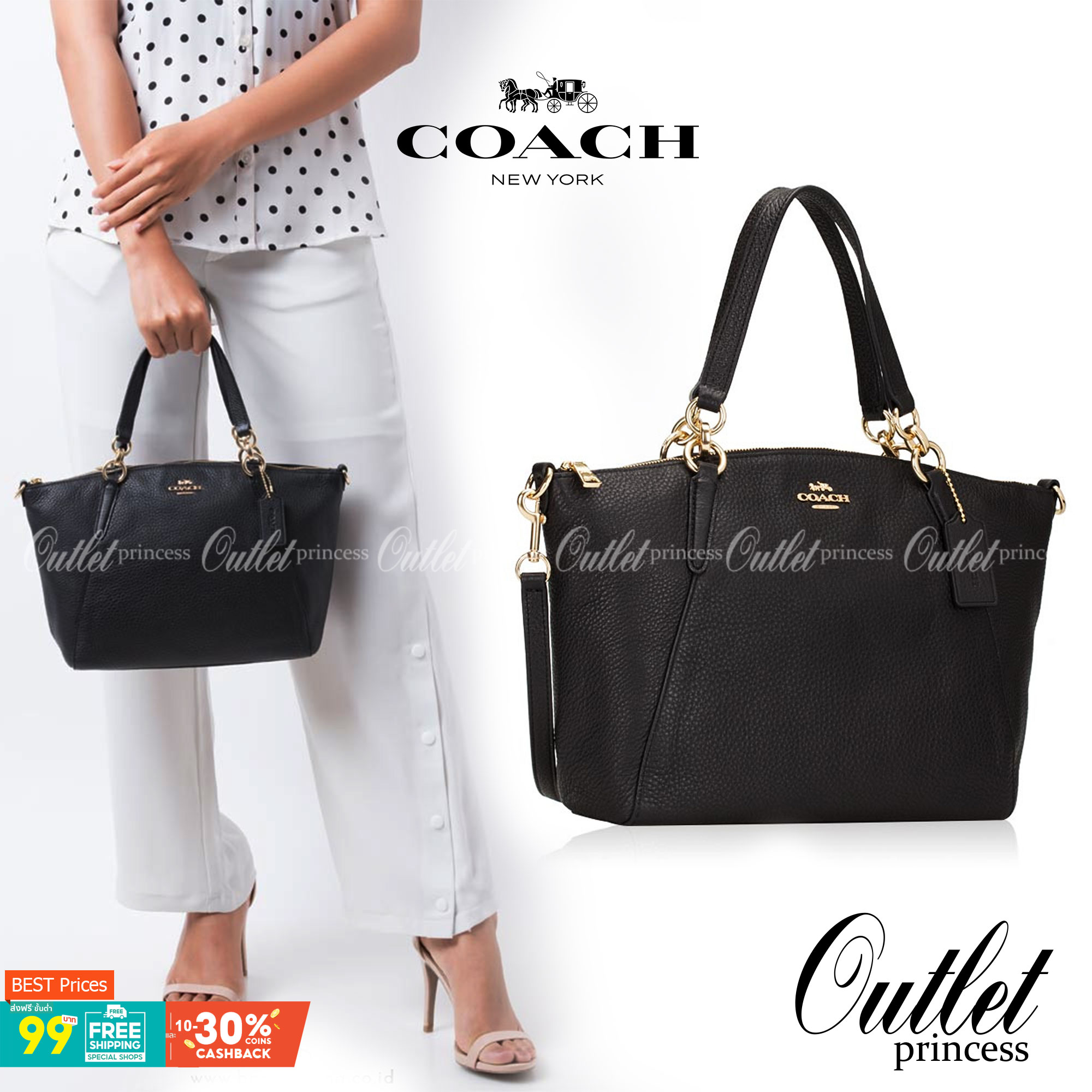 COACH F36675 SMALL KELSEY SATCHEL กระเป๋าถือ/สะพายข้าง ทรงพัดรุ่นคลาสสิค ขายดีทุกรอบ ด้วยรูปทรงที่สวย ใช้งานง่าน มีหูจับในตัว และสายครอสมาให้ วัสดุหนัง pepble สัมผัสดี (หนังจะมีรอยกดทับบ้าง ใช้งานเรื่อยๆหนังจะฟูขึ้นปกติ) เปิด-ปิดด้วยซิป รูดใช้งานง่าย ภายใ