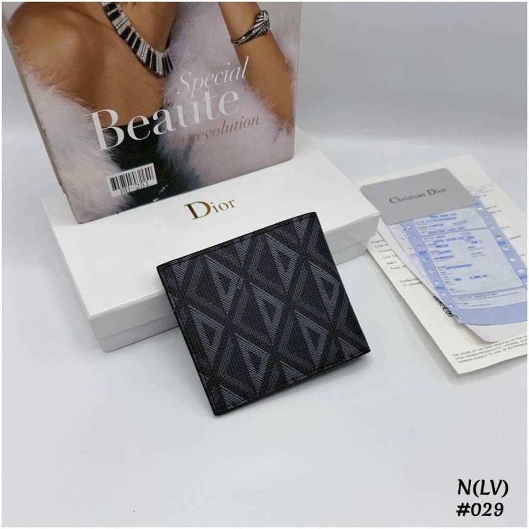 DIOR Vertical Long Wallet / CD Diamond Wallet Canvas กระเป๋าสตางค์ผู้ชาย พร้อมส่งที่ไทย ภาพสินค้าถ่ายจากงานขายจริง ใช้งานต่างประเทศได้