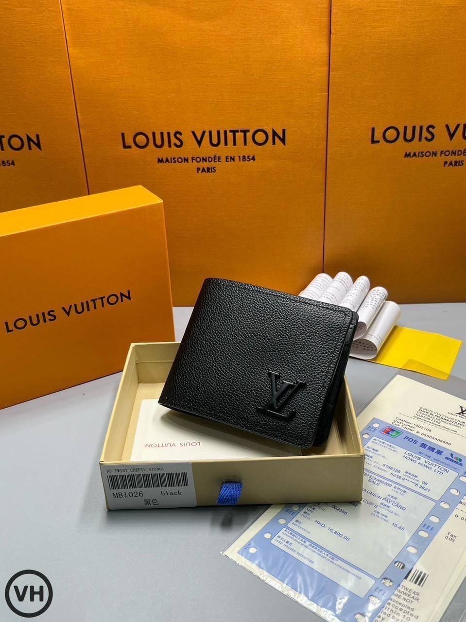 RI หนังแท้ | LV Short Wallet / LV Multiple Aerogram กระเป๋าสตางค์ใบสั้น กระเป๋าสตางค์ผู้ชาย