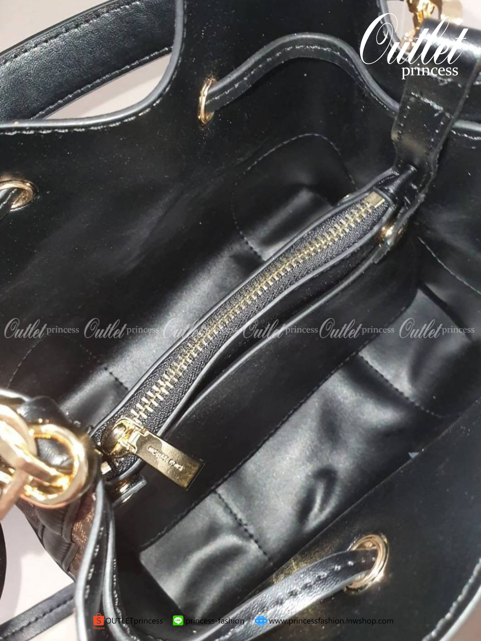 ของแท้ 100% MICHAEL KORS GENIE LEATHER BUCKET BAG