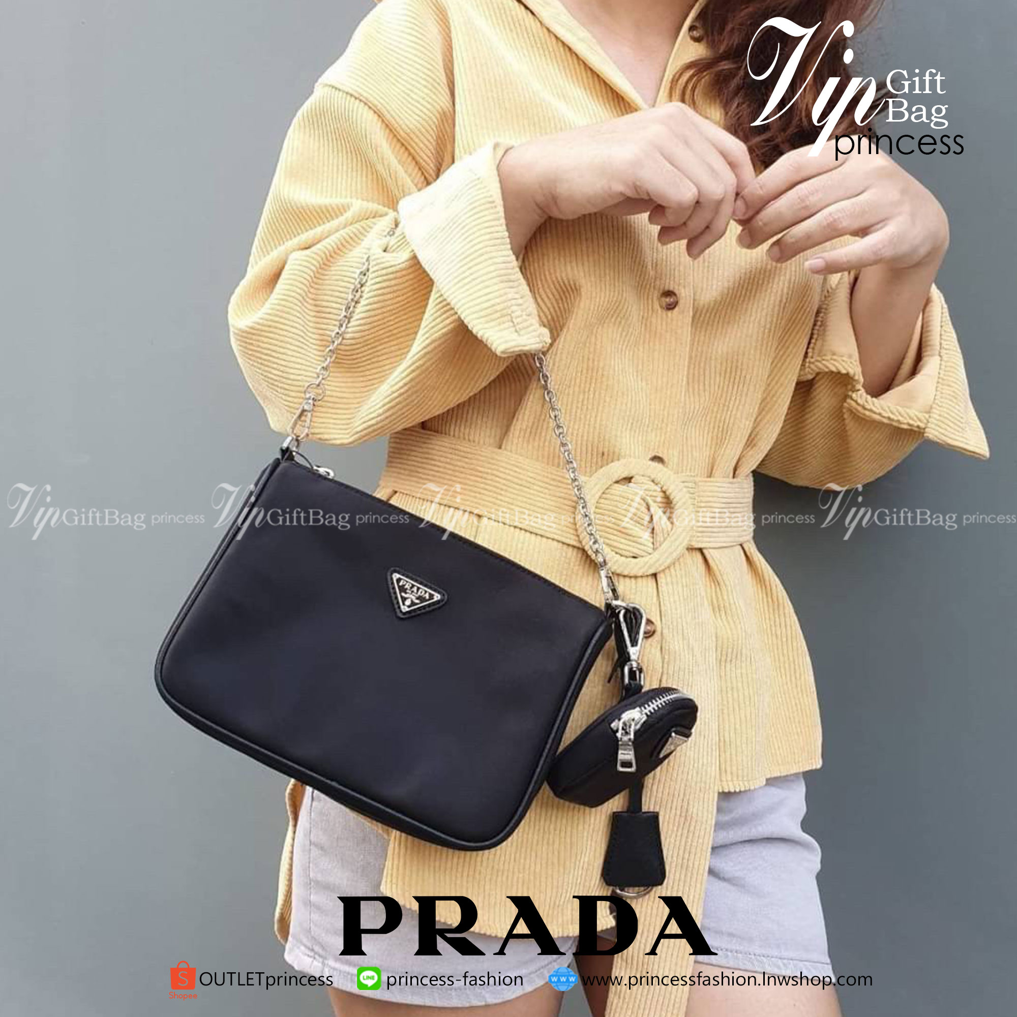 งานพรีเมี่ยมกิ๊ฟท์แท้ จากแบรนด์ PRADA ซื้อ1 ได้ไปถึง3 สายแบนสะพาย CROSSBODY
