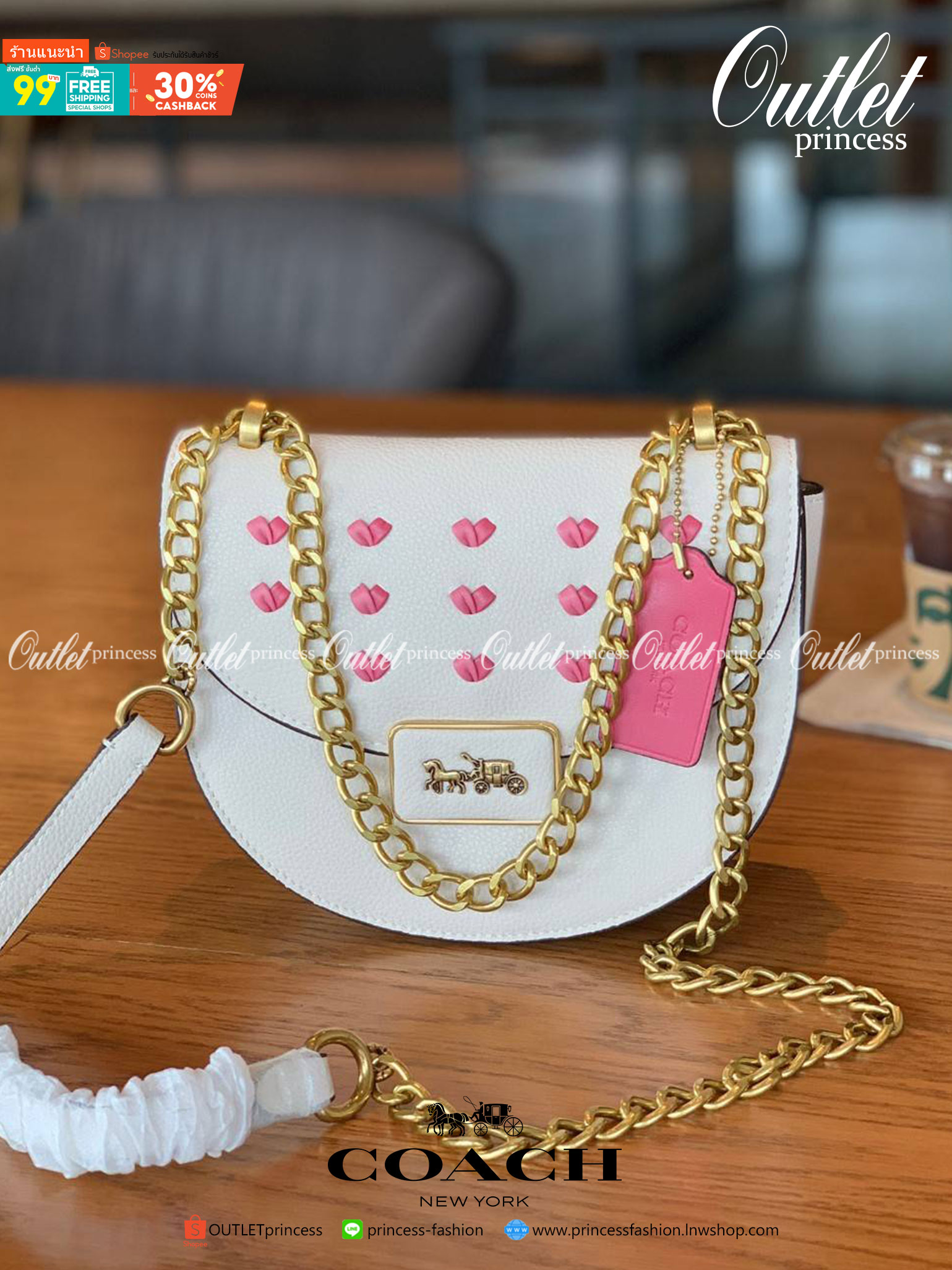 COACH ALIE SADDLE BAG JACQUARD IN SIGNATURE ((C4694//C3464)) พร้อมส่งที่ไทย รุ่นใหม่ล่าสุดค่ะ! กระเป๋าสะพายข้าง//ครอสบอดี้ร์//หรือทบสายคู่สะพายไหล่ได้ค่ะ วัสดุJacquard+หนังแท้ ได้สวยงามลงตัวมากๆ เปิดปิดกระเป๋าแบบกดล็อค มีอะไหล่โลโก้แบรนด์โดดเด่นปนคลาสสิค