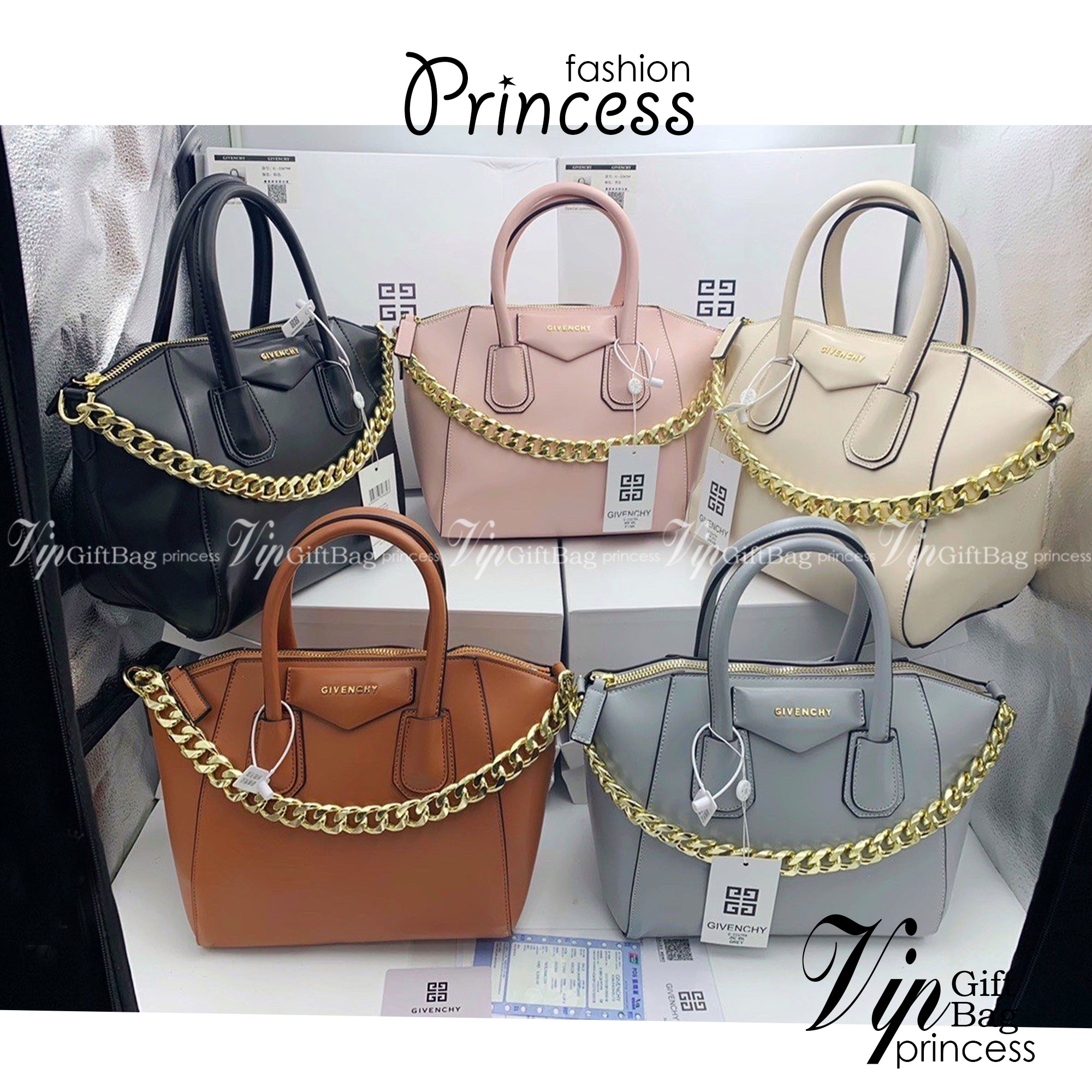 GIVENCHY Antigona Chain Small leather tote bag 10" กระเป๋าสะพายทรงหมอน งานซิปบน หนังเรียบ อะไหล่ทอง กระเป๋าสุดคลาสสิก ใบเดียวก็เอาอยู่ Day to Night Bag เข้าได้กับลุค Smart Casual