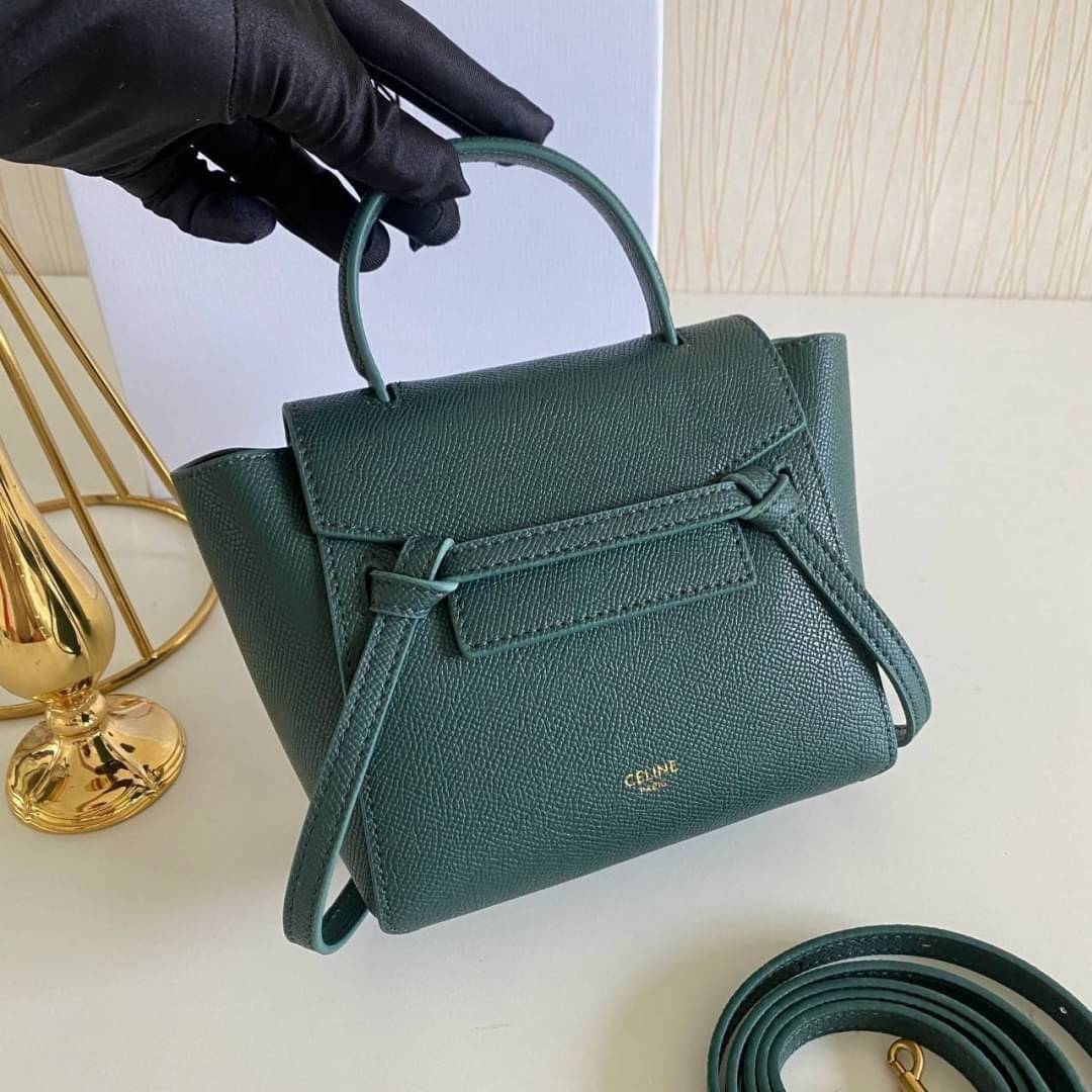 พรีเมี่ยมกิ๊ฟแท้ 100% 】รุ่นหนังแท้ CELINE PICO BELT BAG IN GRAINED CALFSKINAMAZONE ขนาดมินิ น่ารักสุดๆ ใส่ของจุกจิกได้เยอะ พกพาสะดวก