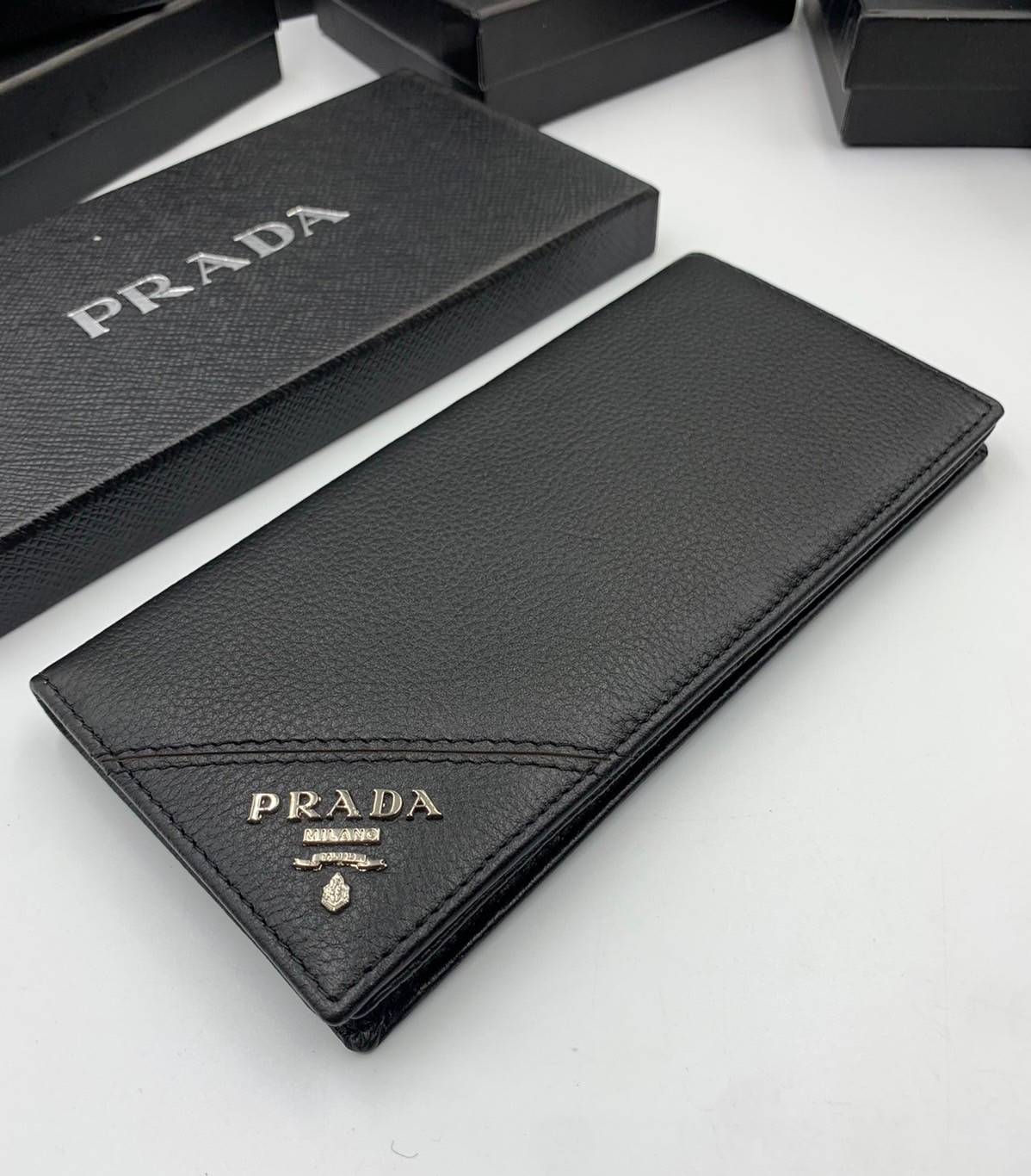 VIP หนังแท้ 】PRADA Large Saffiano Leather Wallet