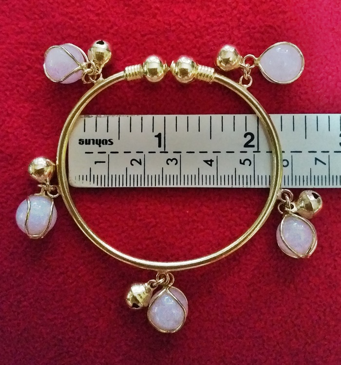 สินค้าหมดค่ะ กำไลข้อมือทองเหลืองหินโรสควอตซ์(ความรัก)ค่ะ