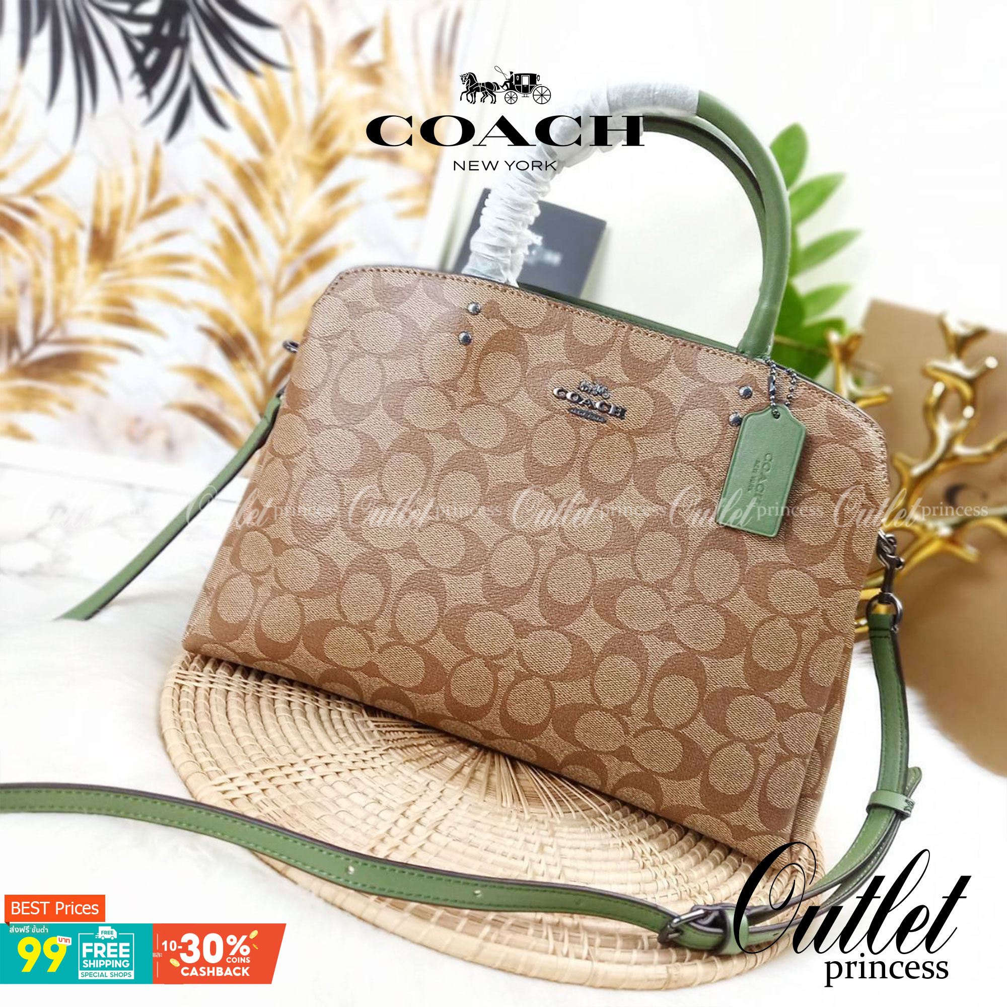 หัวใจจะวาย!! ละมุนมาก ลุคคุณหนูสุดๆ COACH MINI LILLIE CARRYALL (COACH F91494)🌺 ใช้ดีจนต้องบอกต่อ อีกแล้วจ้า ใครๆก็ถามหา😍>>>ทรงถัง รุ่นใหม่ 10 นิ้ว ขนาดกำลังดี เหมาะมือมาก มี 3 ช่องด้านใน ช่องกลาง เปิด-ปิด ด้วยซิป ส่วน 2 ช่องด้านข้