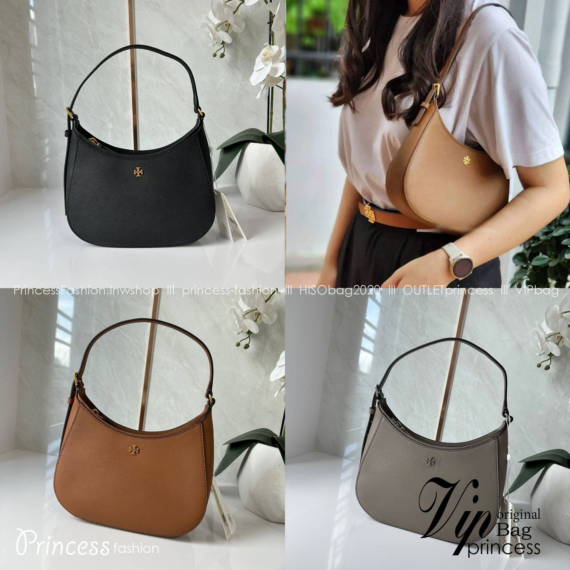 TORY BURCH EMERSON ZIP SHOULDER BAG 137416 / TORY BAG พร้อมส่ง 3 สี กระเป๋าสะพายไหล่ / คล้องแขน หนังซาเฟียโน่ ทนทาน