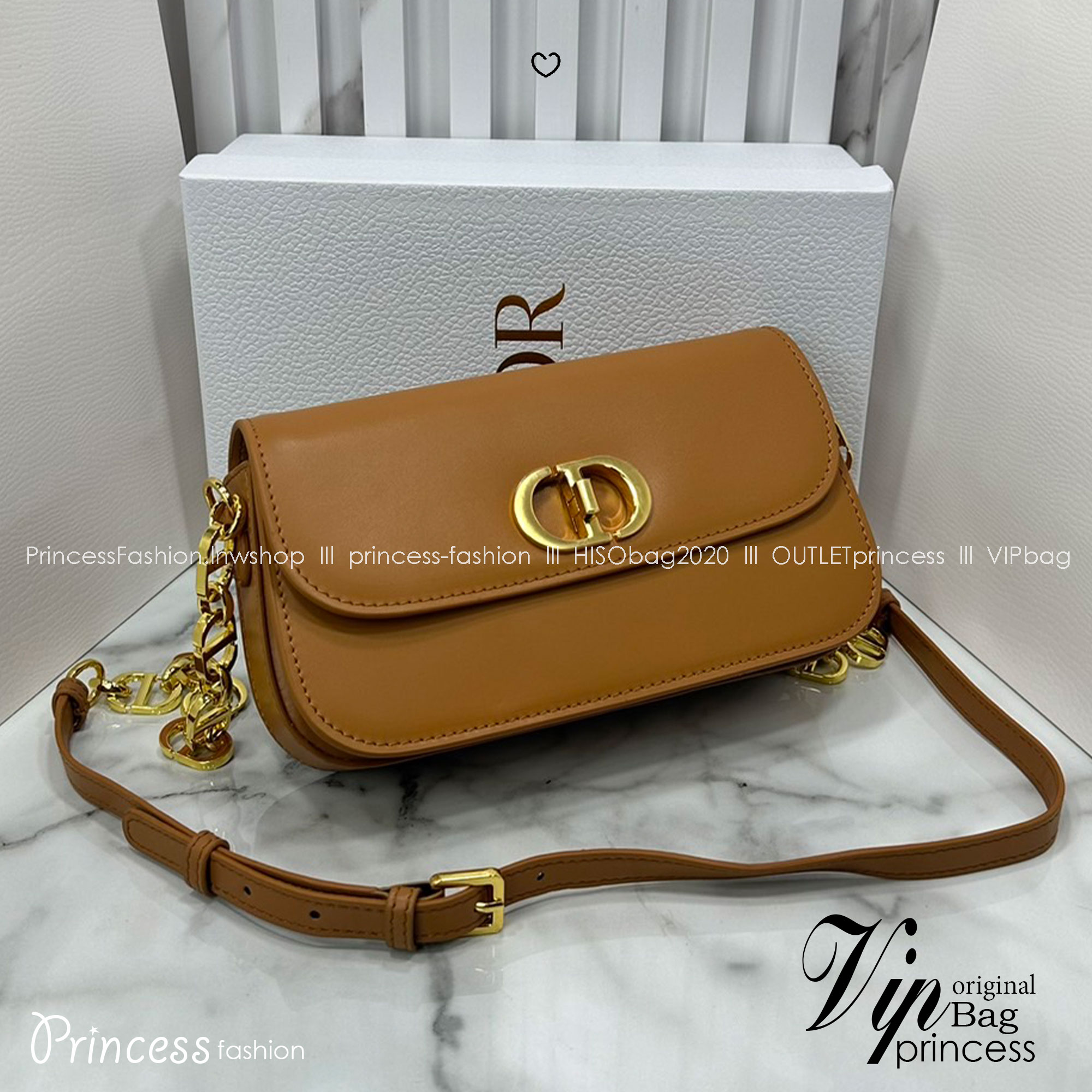 DIOR 30 Montaigne Avenue Bag Box Leather Bag กระเป๋าสะพายรูปดีไซน์สุดคลาสสิกและสง่างาม หรูหราตามเอกลักษณ์แบรนด์ เกรดท็อปไฮเอน 1:1 ใช้งานต่างประเทศได้