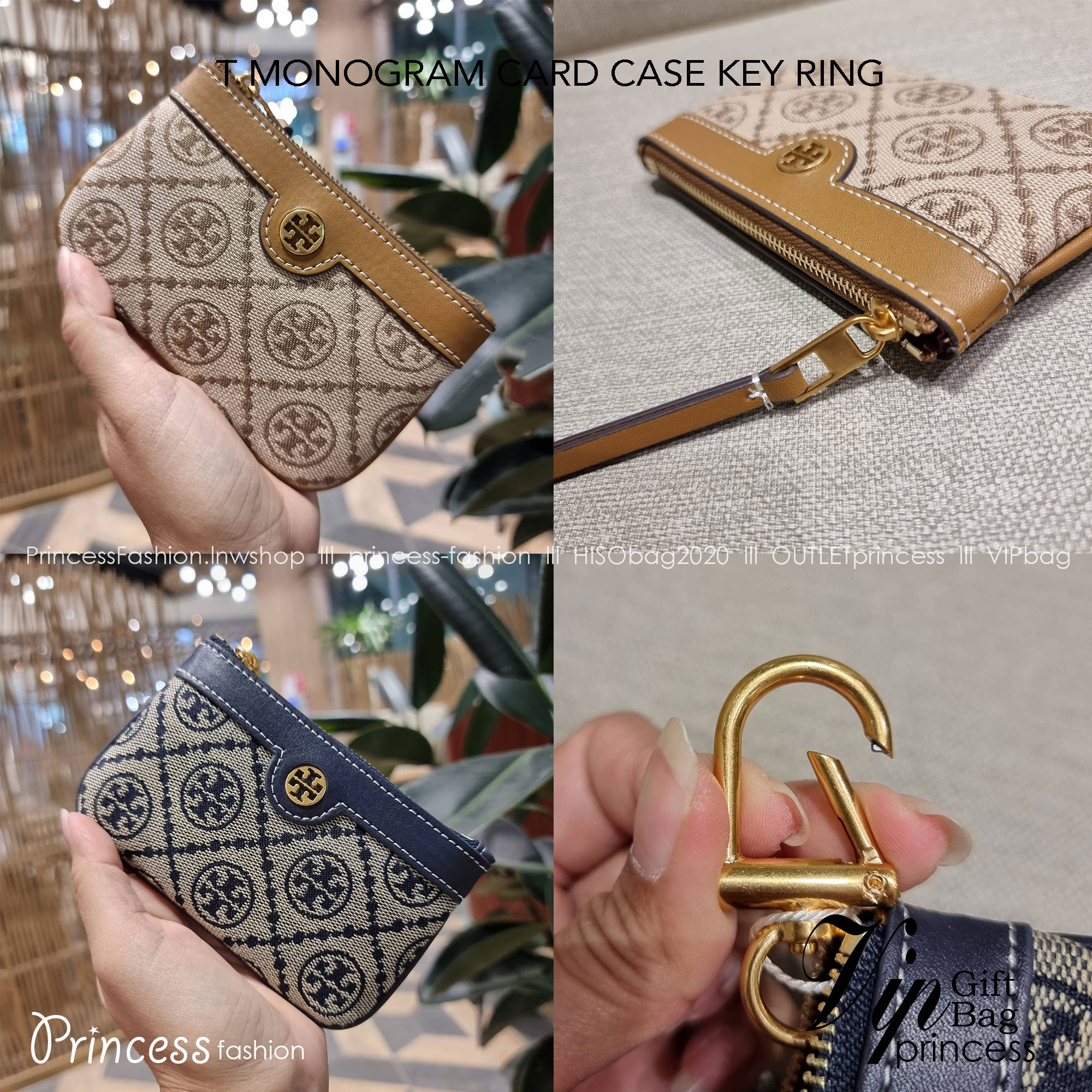 TORY BURCH T MONOGRAM CARD CASE KEY RING ใหม่ล่าสุด กับกระเป๋าเอนกประสงค์สำหรับถนอมบัตร น่ารัก คิ้วท์ๆ ใบจริงน่าใช้มาก