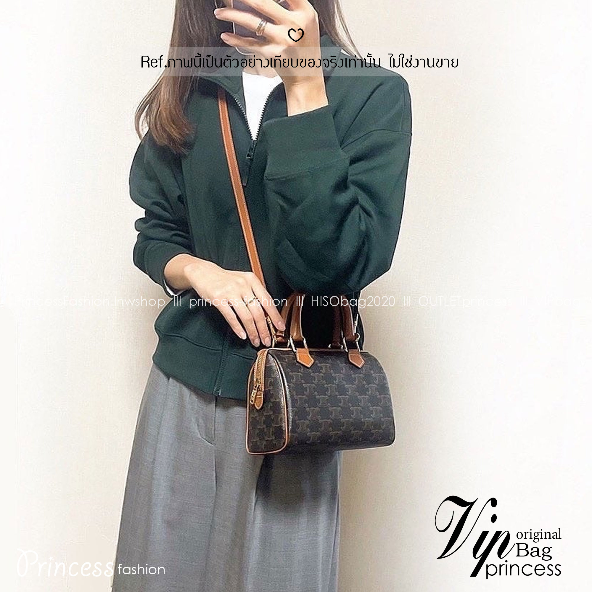 CELINE Small BOSTON bag in Triomphe canvas and Leather กระเป๋าสะพายทรงบอสตันสุดคลาสสิค ฮิตสุดๆในเกาหลี ไอเท็มแนะนำ! ไซส์เล็กน่ารัก ใช้ได้ทั้งหนุ่มๆและสาวๆ