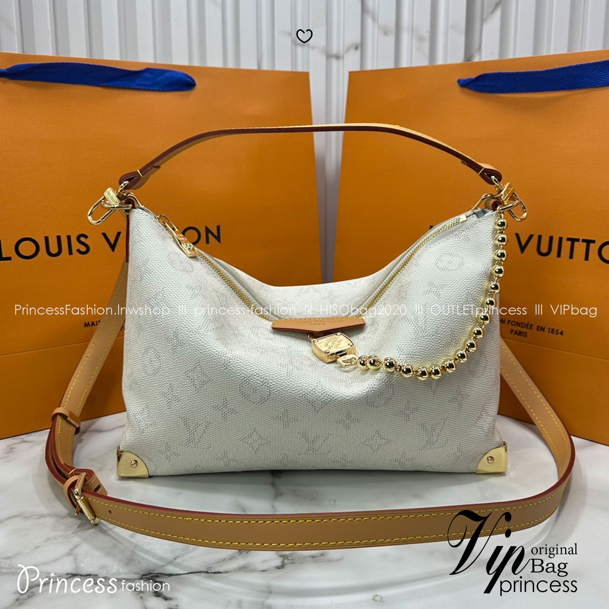 ORI หนังแท้ | LV Bobo Trunk bag Monogram Heritage Canvas / LV Hobob Bag กระเป๋าถือ กระเป๋าสะพายทรงโฮโบ ไอเท็มใหม่ล่าสุดจากตระกูล Trunk รังสรรค์จาก Monogram Heritage แคนวาส มุมกระเป๋าที่ได้แรงบันดาลใจจากทรังก์