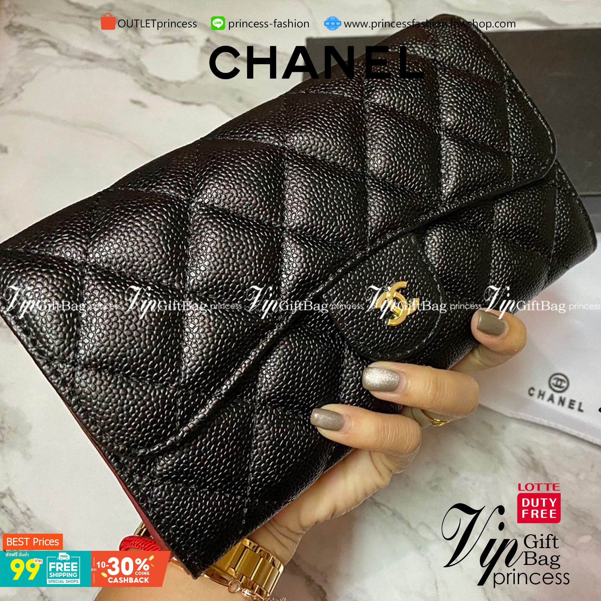 VIP 】CHANEL LONG CAVIAR WALLET WITH CHAIN ยกให้เป็นเดอะเบสท์เลย กระเป๋าสตางค์สะพายข้าง ไม่เหมือนใคร!! มากับโซ่หนังอะไหล่ทองสวยหรู ใบเดียวเอาอยู่ พกง่ายๆ วัสดุหนังคาเวียร์สวยหรูเปิดปิดด้วยซิปสะดวกใช้ ด้านหน้าประดับโลโก้แบรนด์อะไหล่ทอง ภายในมีช่องแบ่งหลายช่