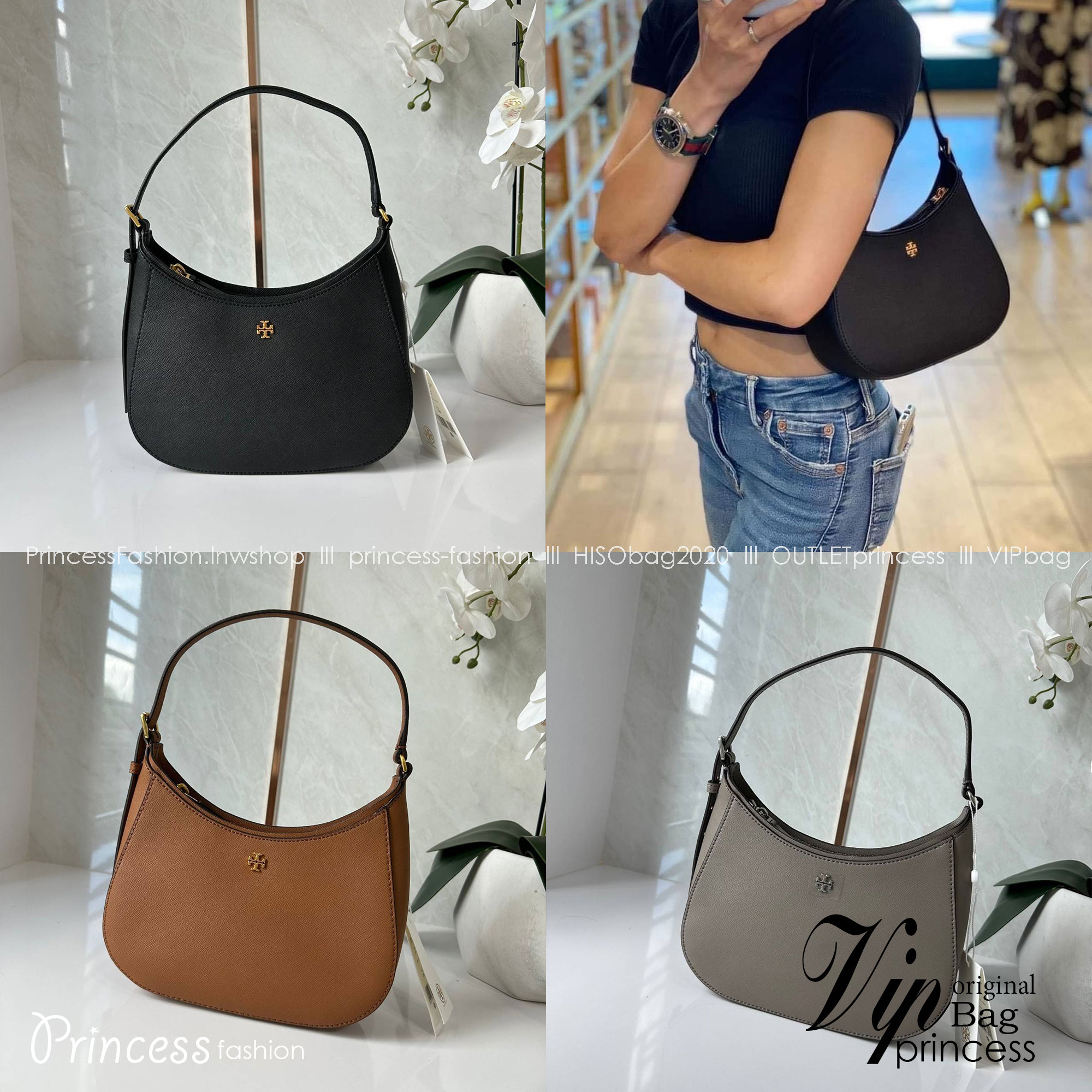 TORY BURCH EMERSON ZIP SHOULDER BAG 137416 / TORY BAG พร้อมส่ง 3 สี กระเป๋าสะพายไหล่ / คล้องแขน หนังซาเฟียโน่ ทนทาน