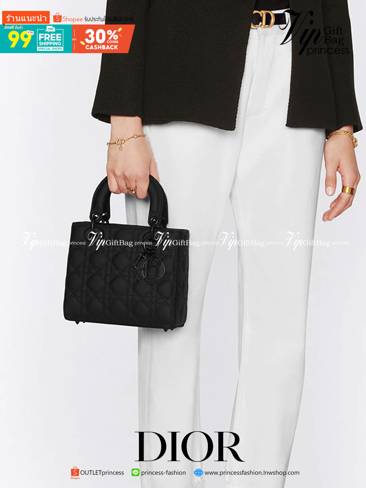 VIP 】MICRO LADY DIOR BAG Cloud ฺBlack & Pink My ABC Cannage Lambskin : VIP GIFT WITH PURCHASE (GWP) พรีเมี่ยมกิ้ฟ Limited Edition จาก DIOR DUTYFREE COUNTER ความสง่างามอีกหนึ่งรุ่นของ Dior รูปทรงสีเหลียม ขนาดกระทัดรัด อะไหล่เข้ากับสีกระเป๋า ตั้งอยู่ทรง ฐาน