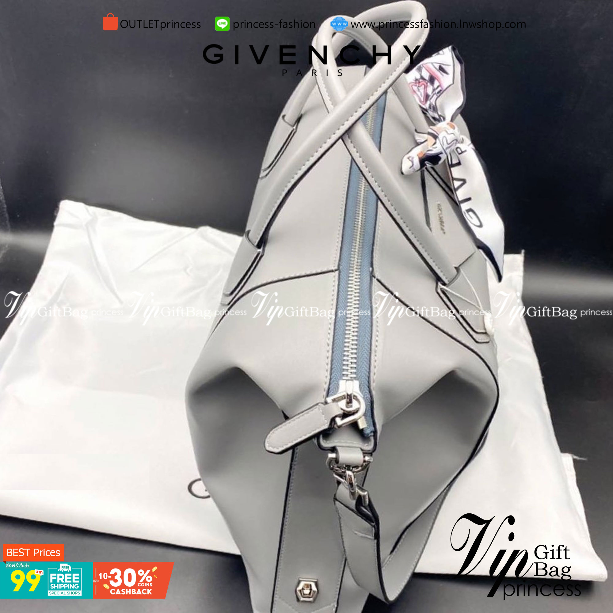 GIVENCHY Antigona Soft leather tote bag ฟรีผ้าผูก!! กระเป๋าสะพายข้าง ทรงสวยมากค่ะ มี 2 ขนาด รุ่นยอดนิยมดาราเซเลปใช้กันเพียบ งานจริงสวยหรูดูแพงมากนะค้าา ราคานี้คุ้มที่สุด มีมารอบนี้ 6 สี 2 ขนาด เลือกให้ปังไปเลยค่าาา