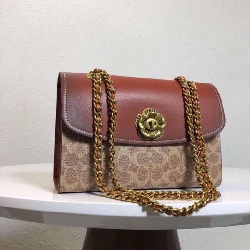 Coach Parker In Signature Canvas With Tea Rose