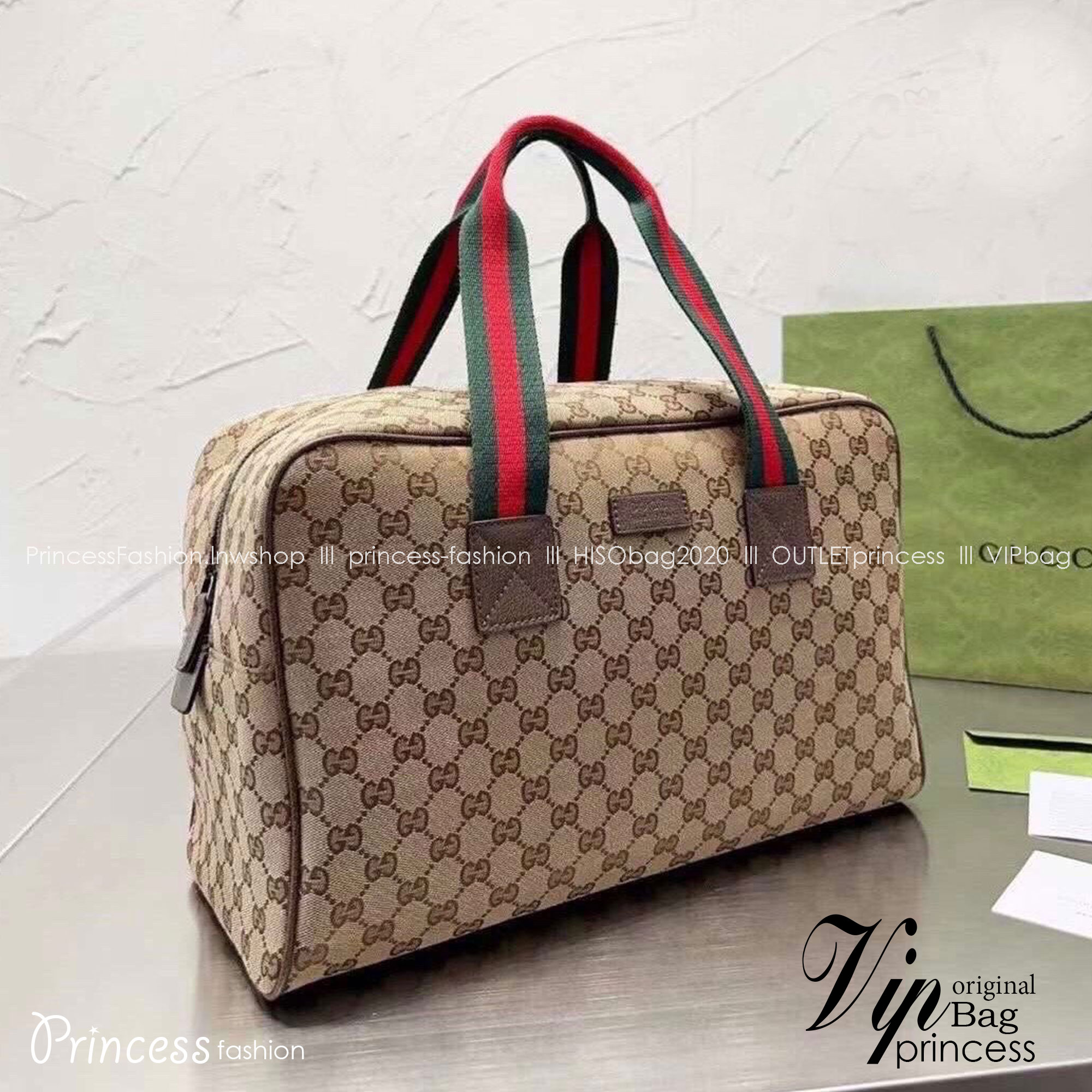 GUCCI Keepall Bag / GUCCI travel bag / GUCCI Vintage Monogram Web Handles Overnight Duffle Travel Bag กระเป๋าเดินทาง เตรียมความพร้อมสำหรับทริปเที่ยวช่วงสิ้นปี!! ดีไซน์เรียบง่าย แฝงความคลาสสิค ที่ใช้ได้ทั้งชายและหญิง
