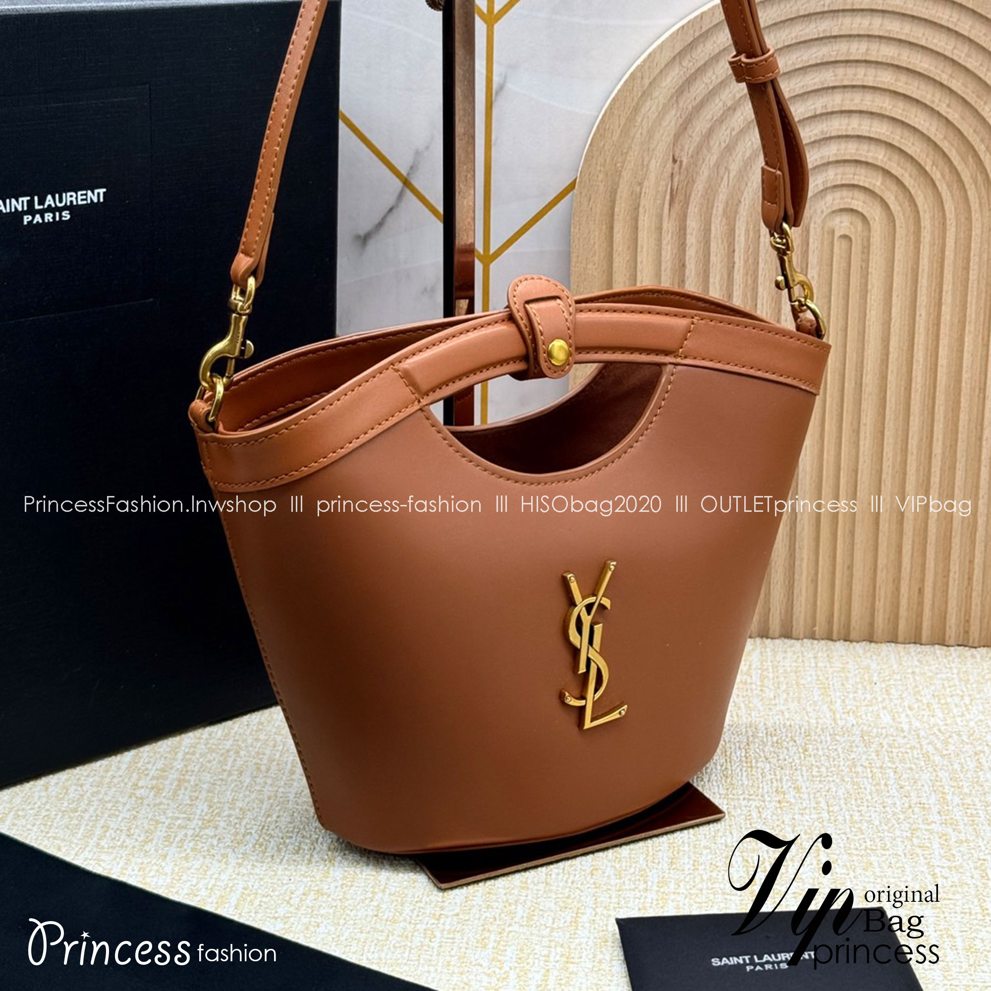 YSL CELIA MINI TOTE IN SMOOTH LEATHER / YSL Bucket Bag กระเป๋าสะพายทรงโท้ทมือจับในตัว รุ่นใหม่ทันสมัย งานหนังเต็มใบ เกรดออริ 1:1 ใช้งานต่างประเทศได้