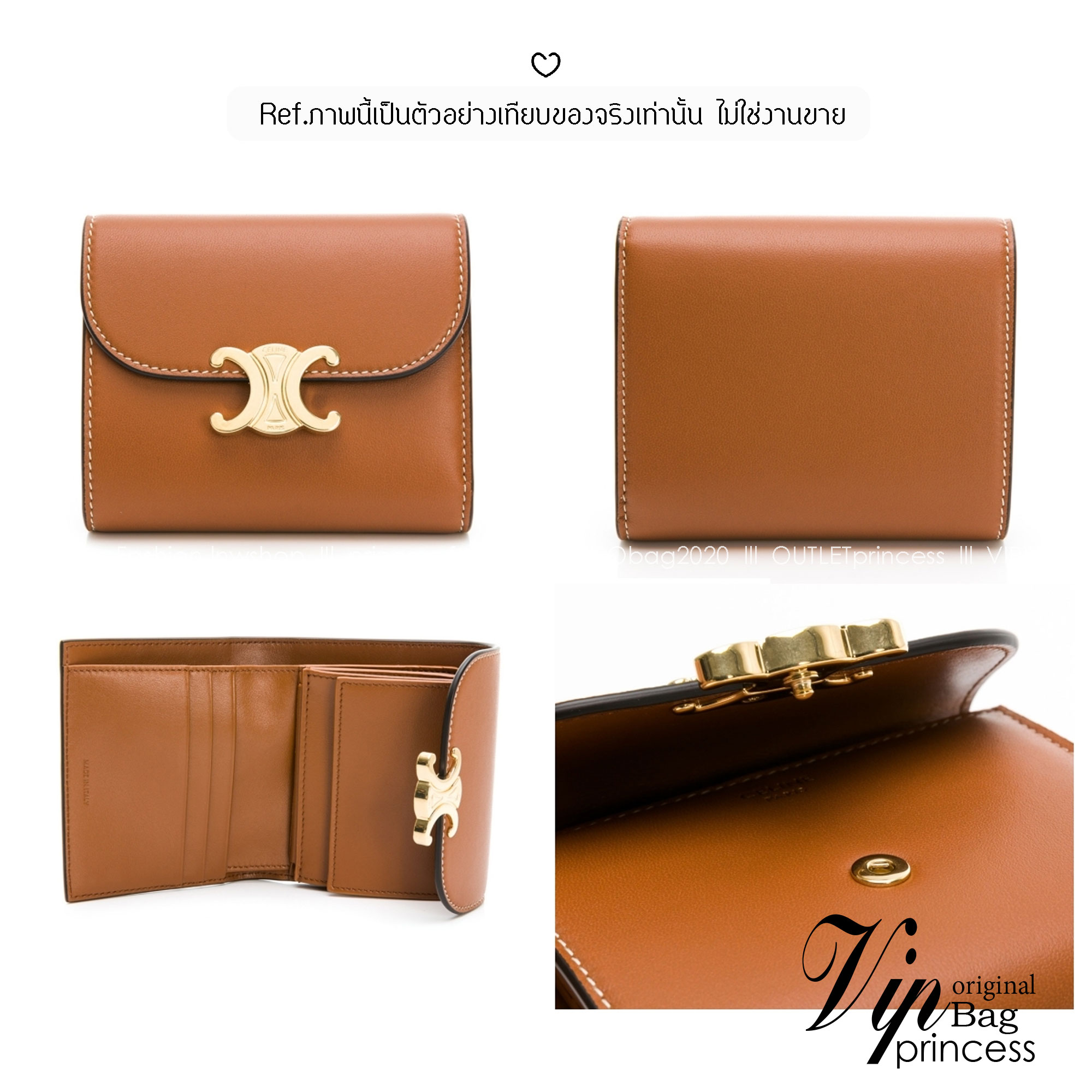 ORI หนังแท้ | CELINE SHORT WALLET BUSINESS CARD HOLDER / CELINE COMPACT WALLET WITH COIN TRIOMPHE กระเป๋าสตางค์ซีลีนใบสั้น เรียบหรู มีฟังก์ชันและสไตล์ให้เลือกด้วยช่องใส่บัตรหลายช่อง