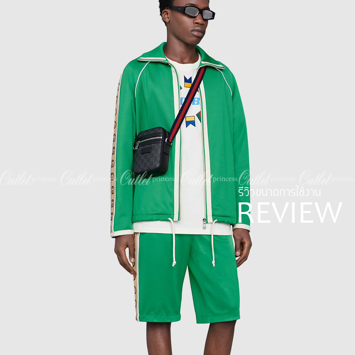 VIP GIFT 】หนังแท้ GUCCI GG Black messenger Crossbody ขนาดเล็ก ทรงแนวตั้ง มีช่องให้ใส่ของได้อยู่ 2 ช่อง เป็นซิบรูดเปิดปิดด้านบน และด้านหน้า โดดเด่นด้วยลวดลายกระเป๋าที่ ใช้ตัวโลโก้ของ GUCCI มาทำเป็นแพทเทิร์น ซึ่งกระเป๋าแต่ละใบอาจมีตำแหน่งที่แตกต่างกัน แปะตั