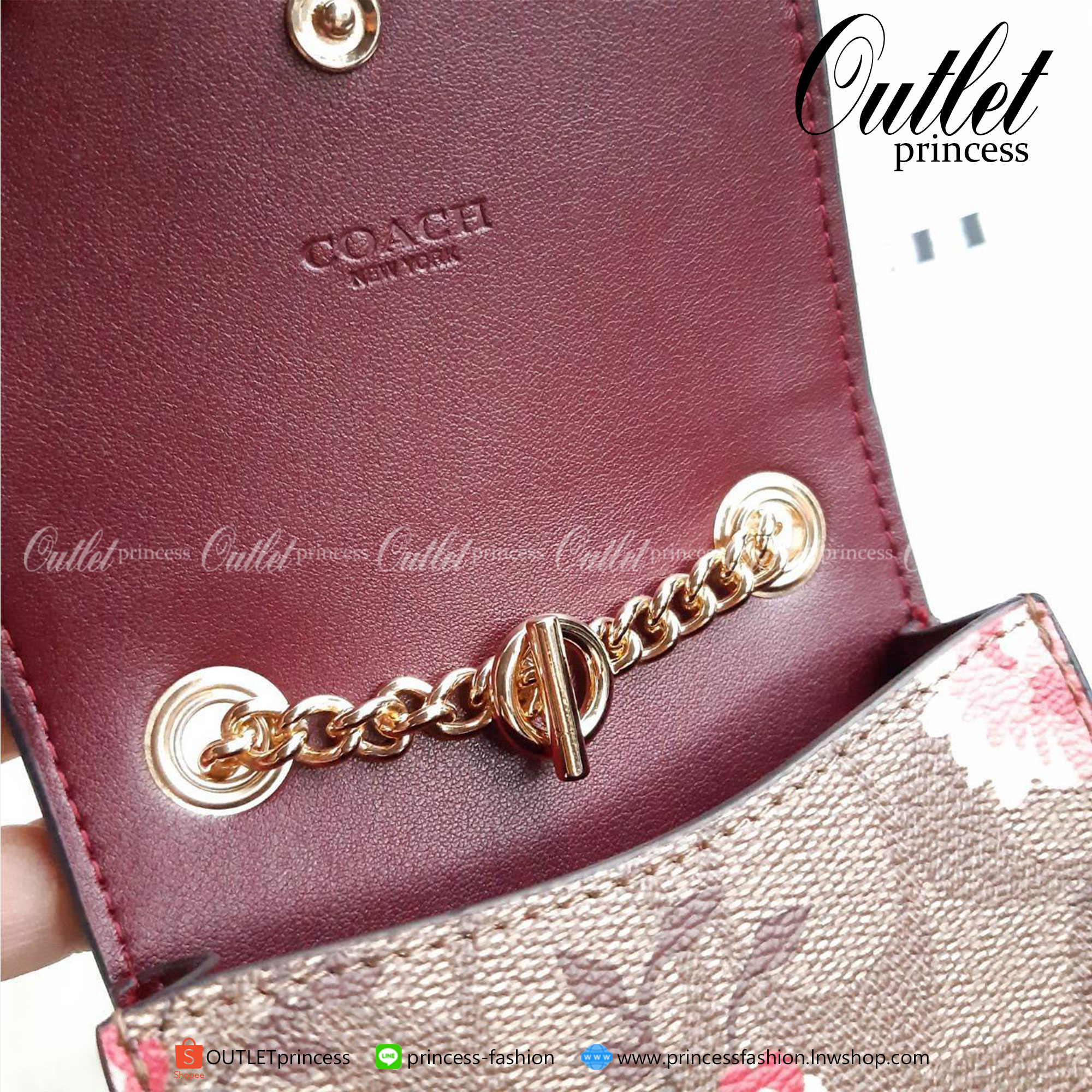 ของแท้ 100% COACH F76988 NORTH/SOUTH PHONE CROSSBODY IN SIGNATURE CANVAS WITH PRAIRIE DAISY CLUSTER PRINT