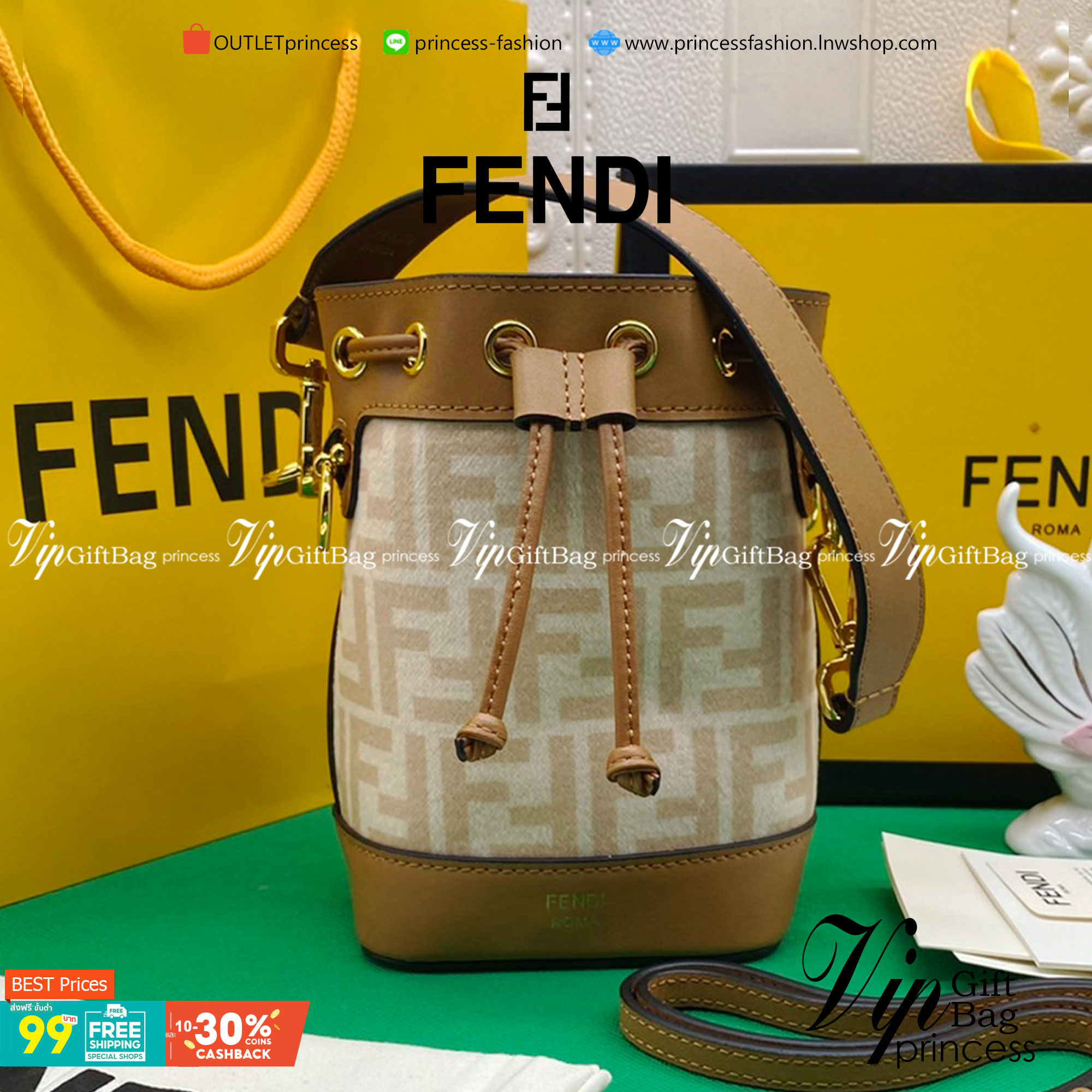 FENDI MON TRESOR MINI BAG รุ่นใหม่ล่าสุด น่ารักมากค่ะ กระเป๋าถือหรือสะพายไหล่ทรงขนมจีบสุดคลาสสิก วัสดุหนังแท้สลับผ้ากำมะหยี่พิมพ์ลายอย่างดี ลวดลายเอกลักษณ์ตามแบบฉบับแบรนด์ สวยหรู ดูแพง คุณนายสุดไปเลยค่า ถือแล้วสวยมากๆ จุของได้กำลังดี ทรงนี้ต้องมีติดตู้ไว้