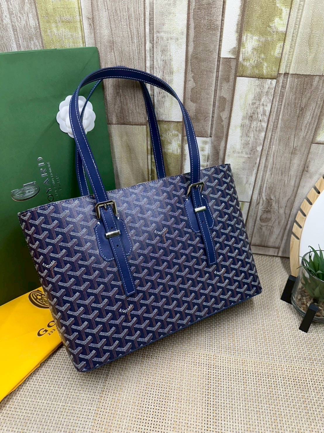 7 สี ORI หนังแท้ | GOYARD Goyardine Sac Marie Galante 35cm / Goyard Tote Bag กระเป๋าสะพายทรงโท้ท พร้อมหูจับใช้งานง่าย ภายในโล่งกว้าง หรูหราลงตัว