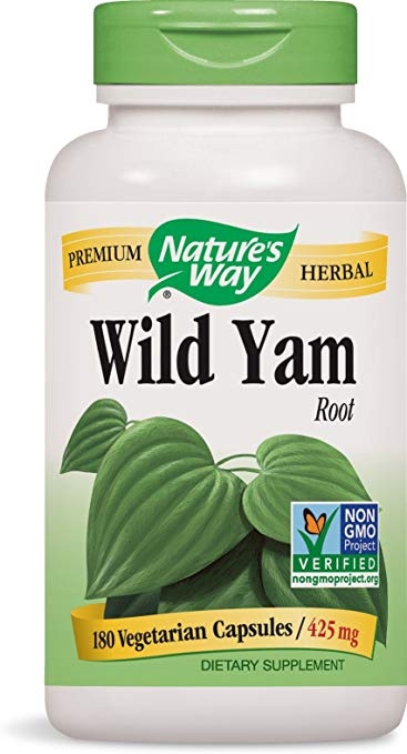 ส่งฟรีลงทะเบียนมีพร้อมส่งค่ะ Natures Way Wild Yam Root 425 mg 180 Vegetarian Capsules
