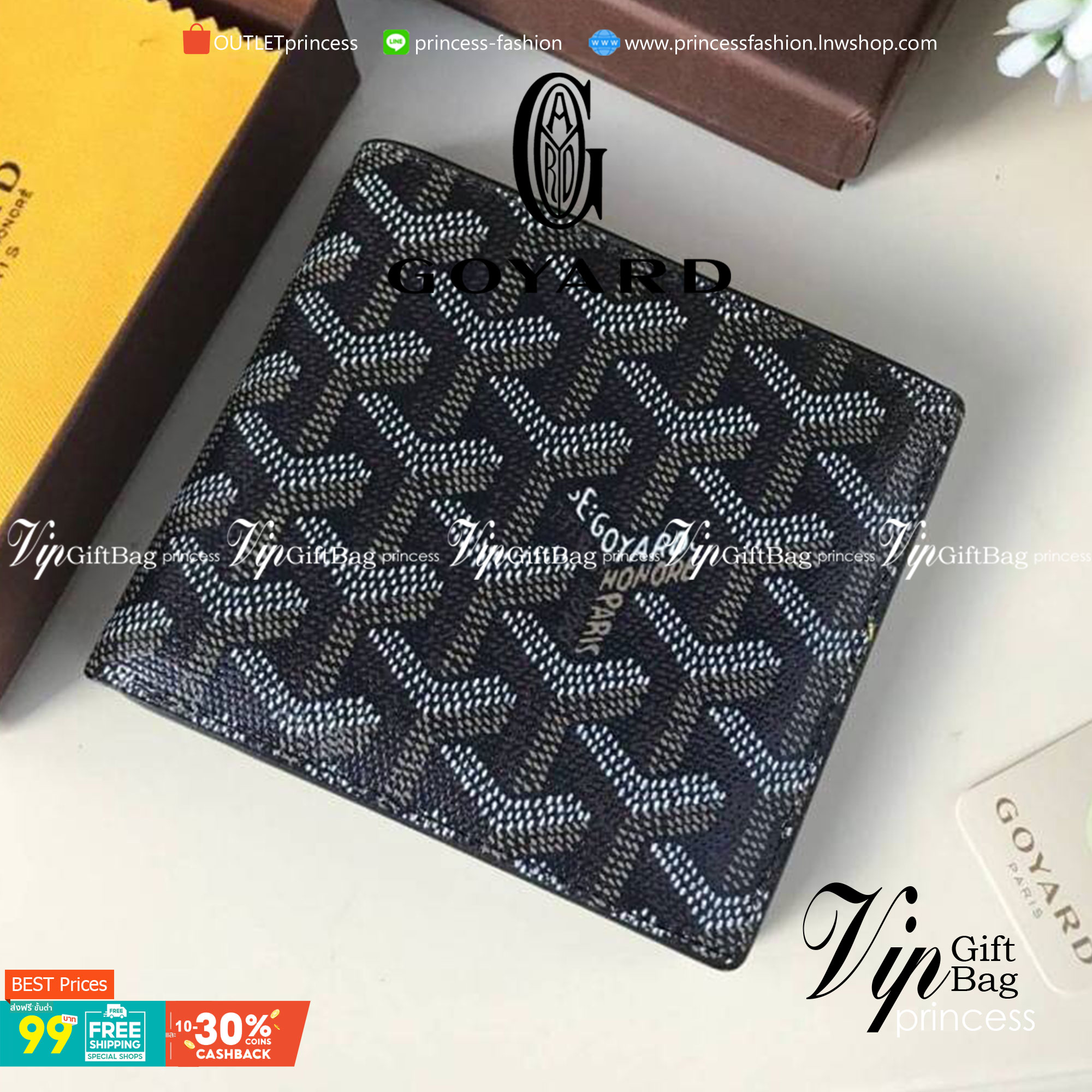 VIP GIFT 】GOYARD Victoire Bifold Wallet กระเป๋าสตางค์ผู้ชายใบสั้น พร้อมส่ง 6 สี พร้อมกล่องสวยหรูน่าใช้มากค่ะ อีกรุ่นที่ยอดขายไม่เคยตก 🤑🤑 ใบจริงดูผู้ดี ดูแพง!! ภายในมีช่องใส่บัตรได้เยอะ ใส่ธนบัตรได้ทุกใบ ห้ามพลาดจร้าา!! ((รุ่นเดินด้ายโทนสีเ