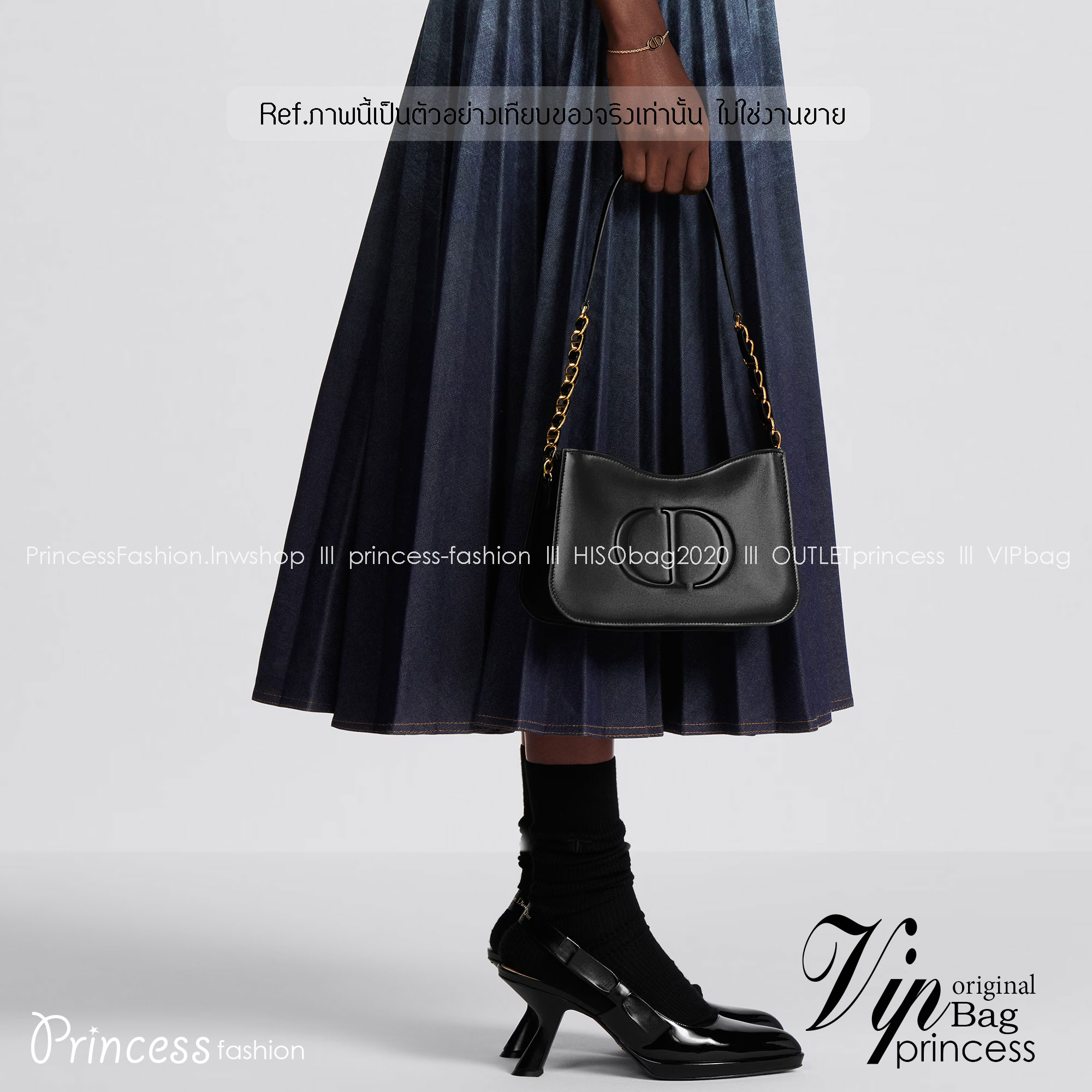 CD SIGNATURE HOBO MINI BAG กระเป๋าสะพายซิกเนเจอร์ โดดเด่นด้วยโลโก้เอกลักษณ์ เกรดออริ 1:1 ใช้งานต่างประเทศได้