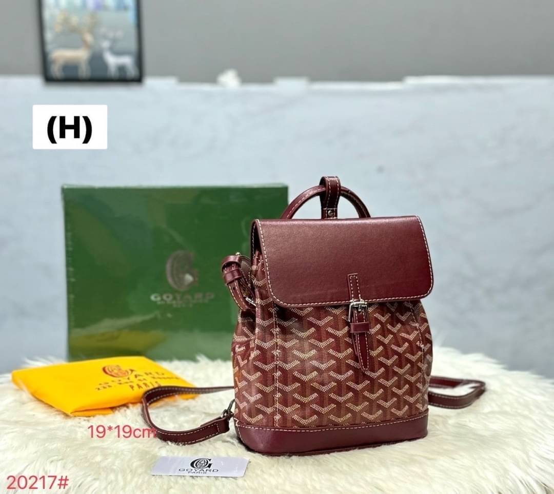Goyard Alpin Mini Backpack กระเป๋าเป้สะพายหลัง ปรับถือหรือสะพายข้างได้อย่างลงตัว ไซส์มินิ 19cm ขนาดกำลังสวยน่าใช้ ภายในโล่งกว้าง ใส่ของสำคัญได้ ใบนี้คุ้มค่าราคามากๆ ทั้งดีไซน์และฟังก์ชั่นการใช้งาน ตอบโจทย์แน่นอนจ้า