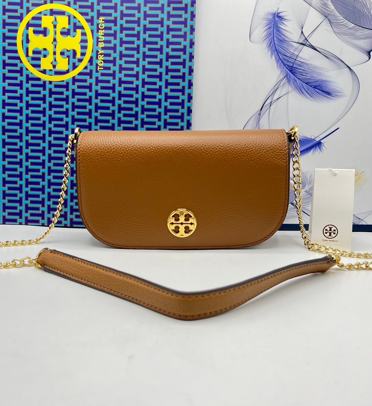TORY BURCH Chelsea Pebbled Crossbody Bag กระเป๋าสะพายเรียบหรู เกรดออริ สลับแท้ 1:1 ใช้งานต่างประเทศได้