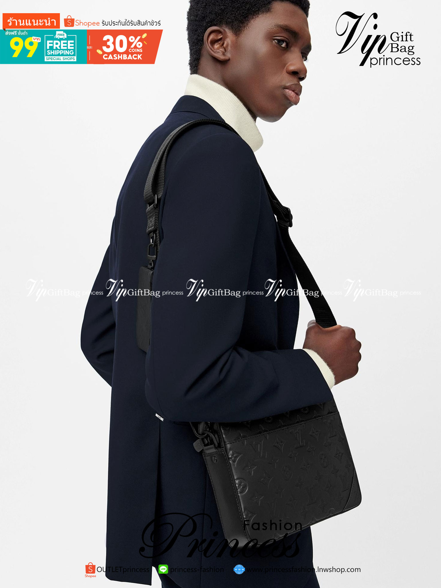 LV Duo messenger Black Monogram Shadow เกรดใช้งานสลับใบจริงได้ เทพออริจินอล เนื้องานสวยงาม หนังแท้ ใช้ได้ทั้งชายหญิง ภาพสินค้าถ่ายจากงานขายจริงใช้งานต่างประเทศได้