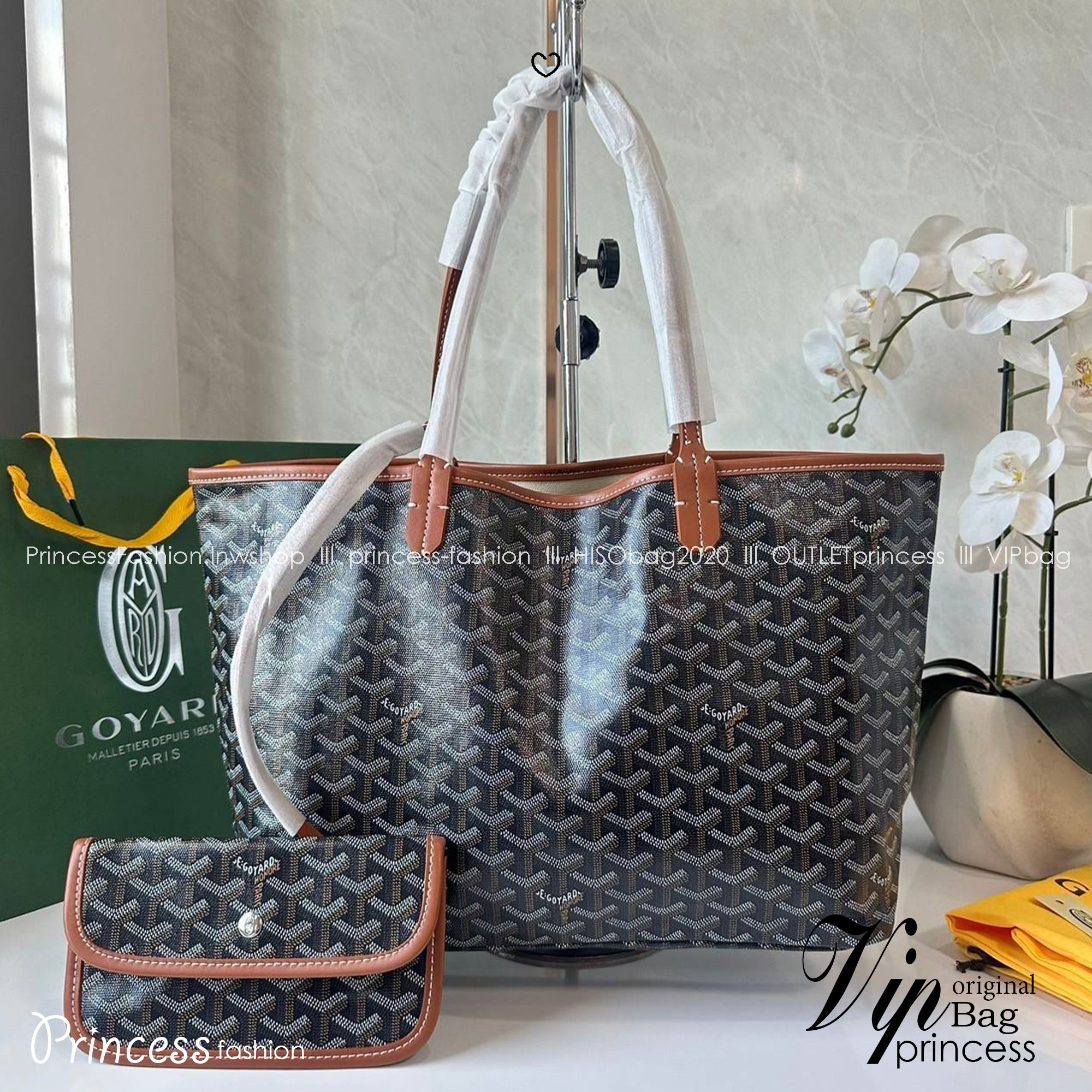 พร้อมส่ง 5 สี PM GOYARD ANJOU PM REVERSIBLE TOTE BAG / Goyard tote bag กระเป๋าทรงโท้ทใบใหญ่ เกรดไฮเอน 1:1 ใช้งานต่างประเทศได้ ภาพถ่ายจากงานขายจริง