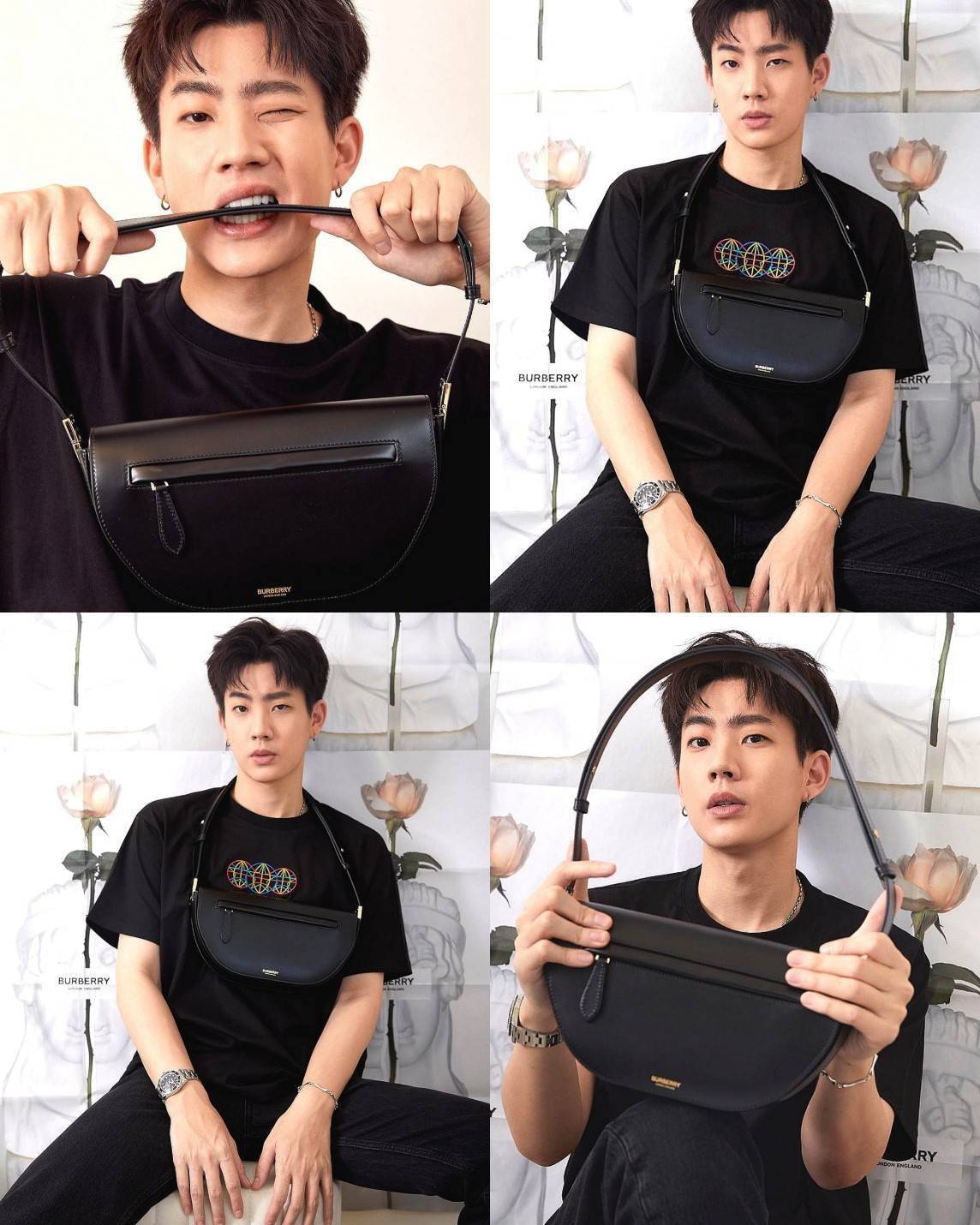 BURBERRY FRAGRANCES HALFMOON BAG VIP GIFT WITH PURCHASE (GWP) กระเป๋าสะพายพรีเมี่ยมกิ๊ฟ Limited Edition รุ่นใหม่จากน้ำหอม BURBERRY DUTY FREE วัสดุหนังแท้ CalfSkin ดีไซน์สวยหรูอยู่ทรงมีโลโก้แบรนด์และช่องซิปด้านหน้า ด้านหลังมีช่องใส่ของ เปิดปิดด้วยฝาปิดแม่เ