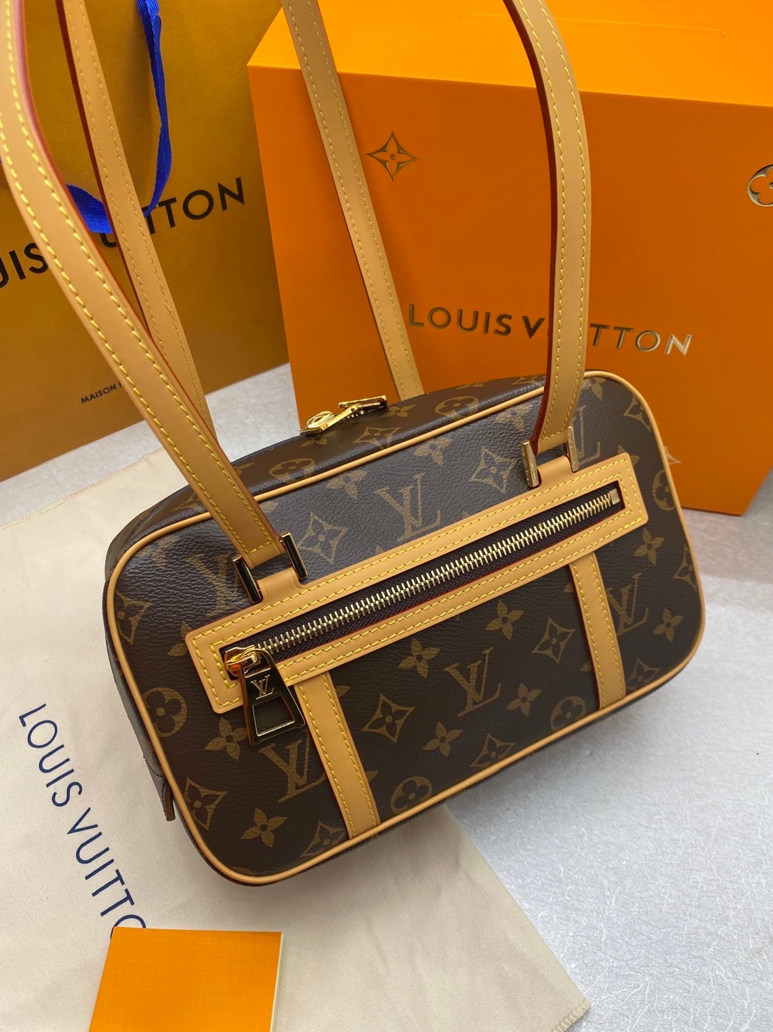 LV Cite Monogram Canvas Brown in Coated เกรดท็อปออรินอล หนังแท้ สวยงามตามรูป เกรดเทียบแท้ ใช้สลับแท้ได้ ใช้งานต่างประเทศได้