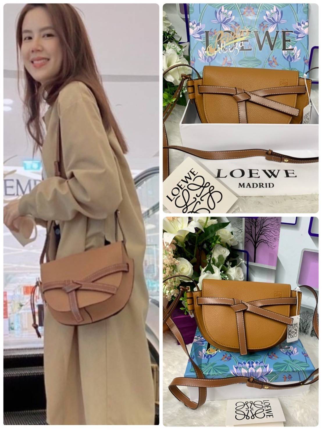 LOEWE Small Leather Gate Crossbody Bag VIP GIFT WITH PURCHASE (GWP) กระเป๋าถือหรือสะพาย Limited จาก LOEWE DUTYFREE COUNTER วัสดุ Canvas & Leather Calfskin หนังแท้ รูปทรงทันสมัย น้ำหนักเบามากค่ะ มาพร้อมสายสะพายยาวสามารถปรับระดับได้ เป็นอีกหนึ่งรุ่นฮิตกันมา
