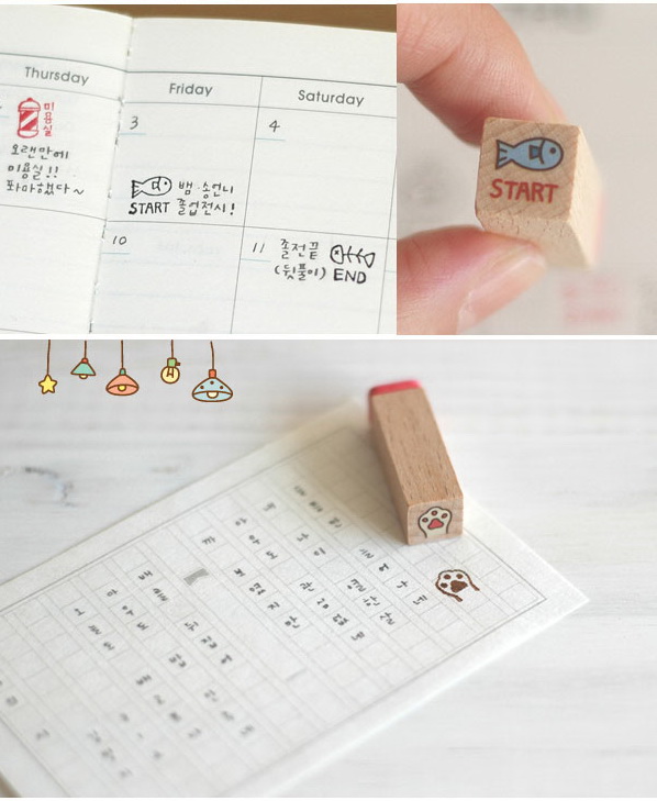 ชุดปั๊มกล่องไม้ cat Stamp Set Ver.2