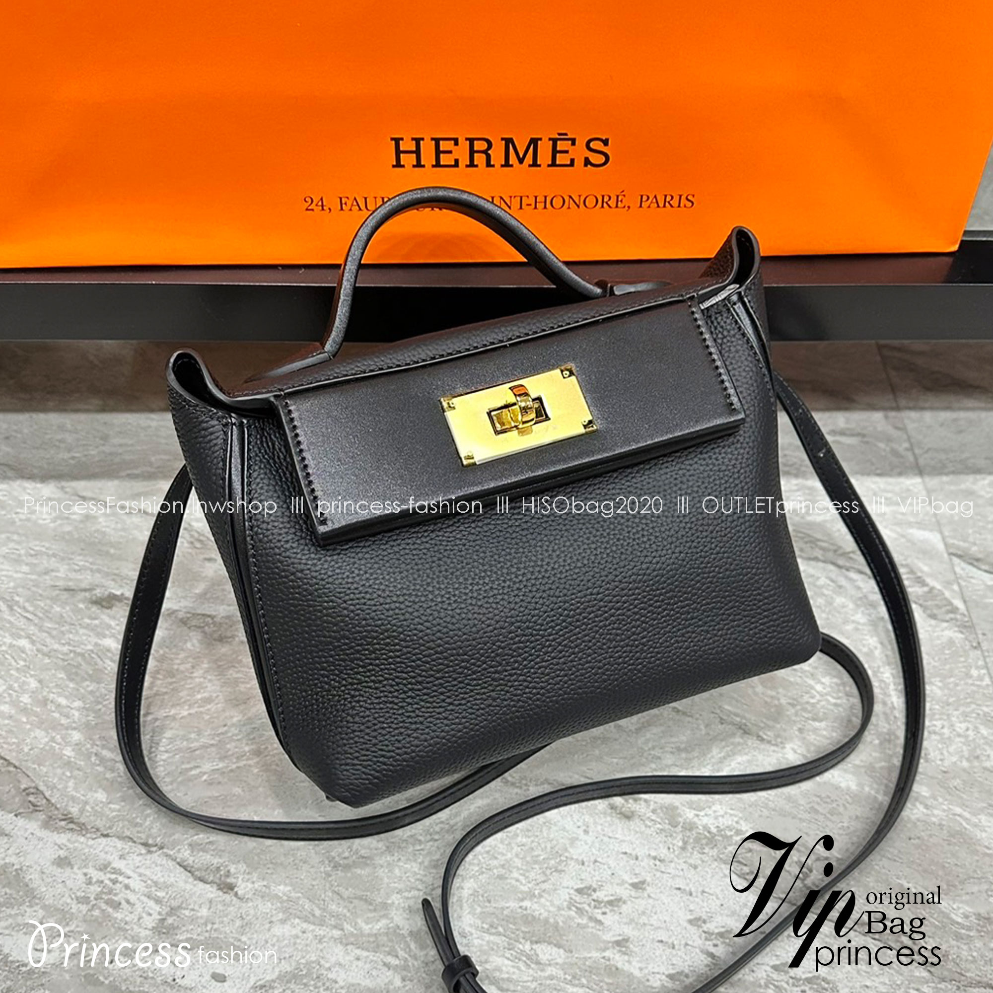 HERMES Hermes 24/24 Mini bag 20cm กระเป๋าถือ/สะพายแบรนด์หรู เอกลักษณ์ของความสง่างาม เกรดออริ สลับแท้ 1:1 ใช้งานต่างประเทศได้