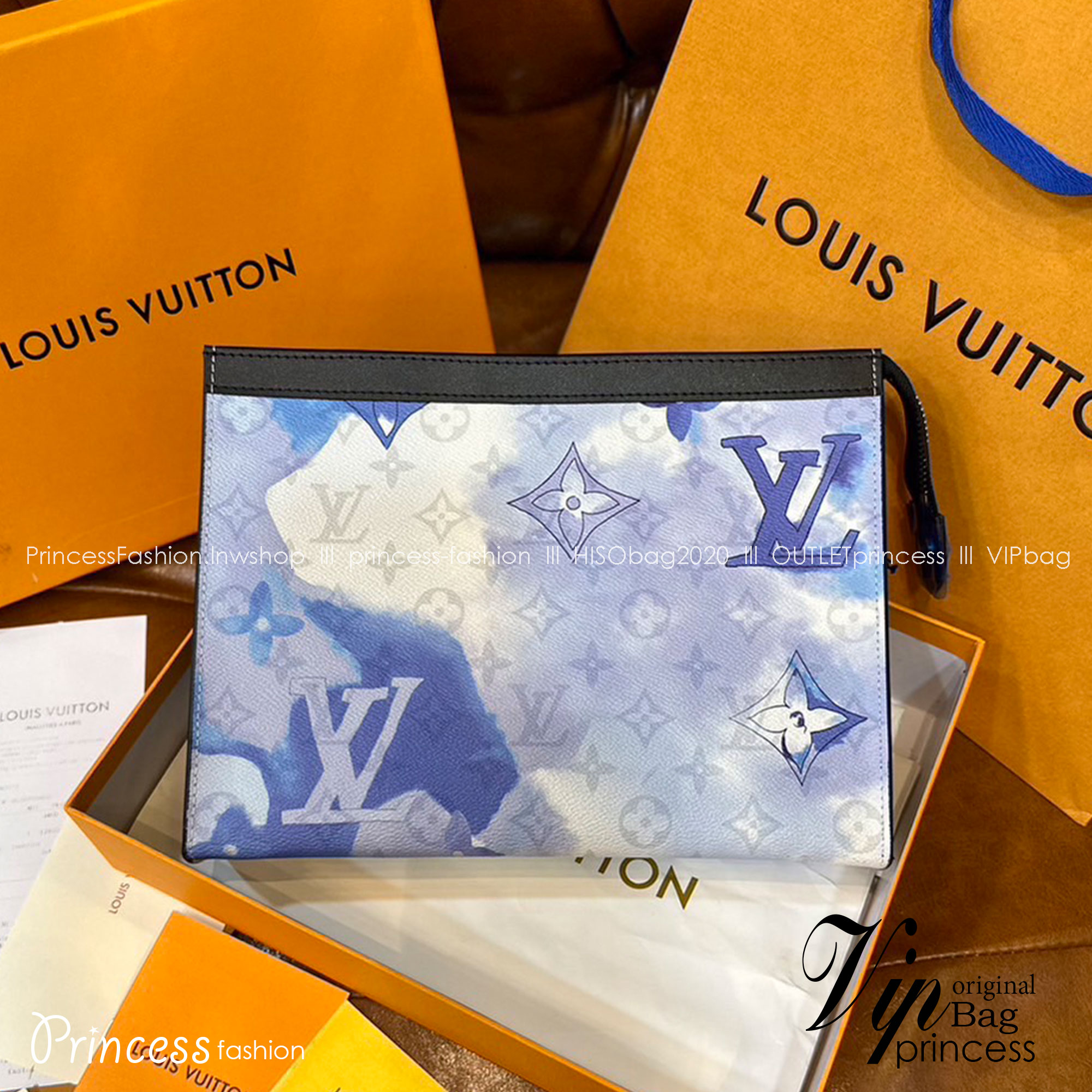 พร้อมส่ง 15 แบบ LV Pochette Voyage MM / LV Clutch กระเป๋าถือทรงคลัช ทรงพอช เกรดออริ สลับแท้ 1:1 ใช้ต่างประเทศได้ ใช้ได้ทั้งชายหญิง