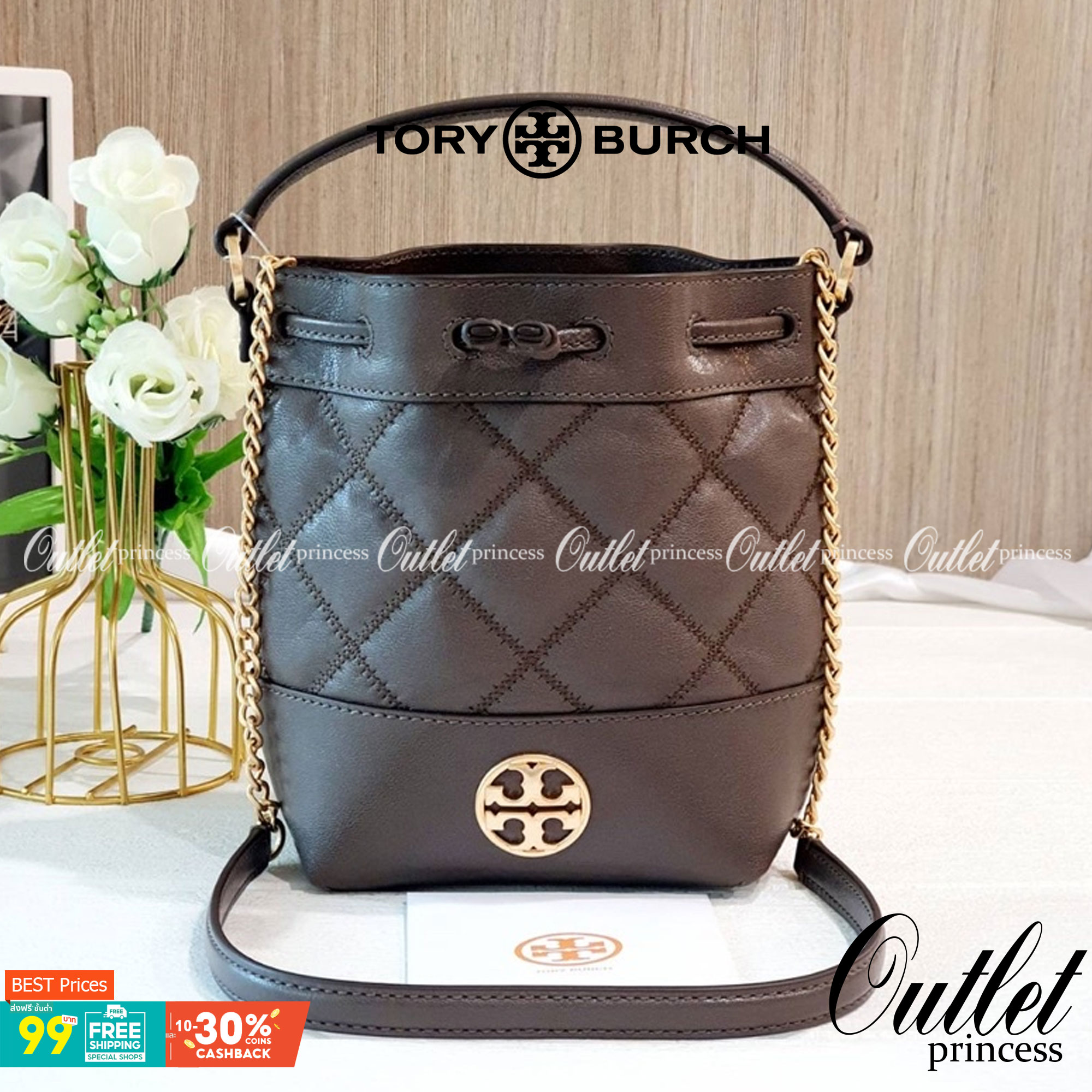 น้องสวยเกินเบอร์ คุณภาพแน่น จำนวนจำกัด! TORY BURCH MINI WILLA BUCKET BAG พร้อมส่งที่ไทย แนะนำต้องมีค่า กระเป๋าทรงจนมจีบ หนังแกะแท้((หนังแกะจะมีคุณภาพดีและแพงกว่าหนังวัวนะคะ)) ลายหนังสวย เดินด้ายลายนวม สัมผัสแล้วสาวๆหลงรักแน่นอนค่าา