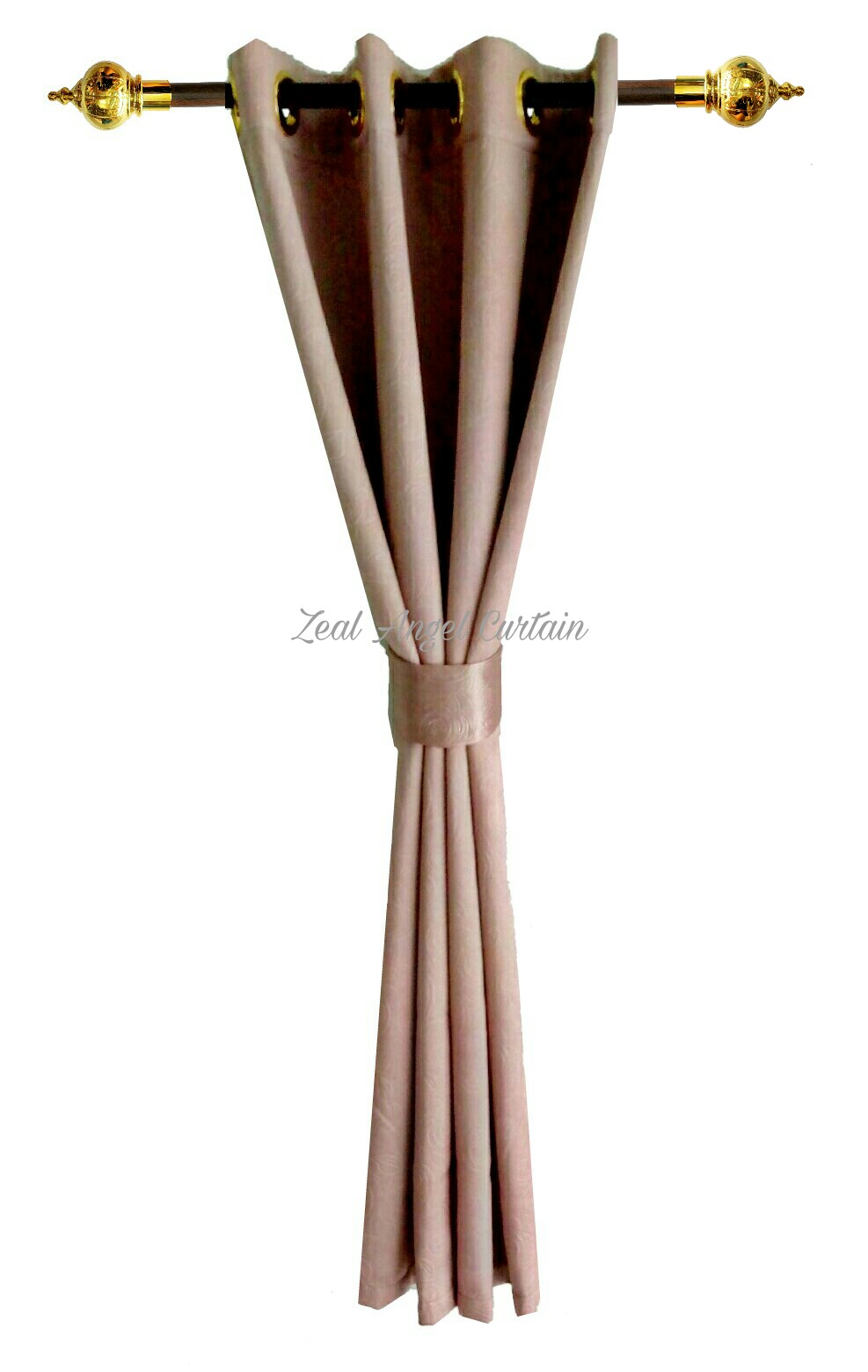ผ้าม่านก.130*ส.180ซม/ผืน รุ่น Rose สีพิ้งโกลด์(สีกะปิอ่อน)