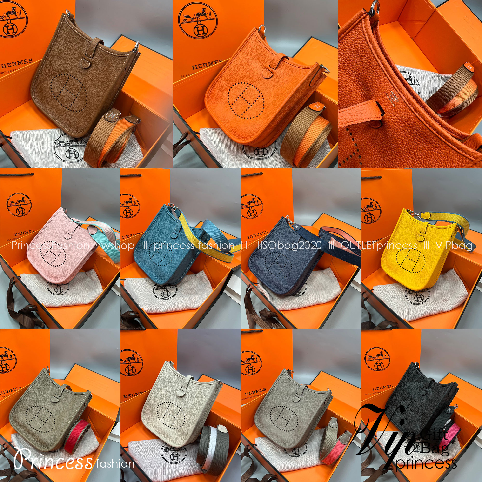 HERMES evelyne mini bag Luxury Bag กระเป๋าสะพายแบรนด์ดัง แบรนด์หรู คลาสสิกตลอดกาล ใช้ได้ทั้งชายหญิง ใบเดียวจบ สวยรวยปัง เกรดท็อปออริจินอล ภาพสินค้าถ่ายจากงานขายจริง ใช้งานต่างประเทศได้