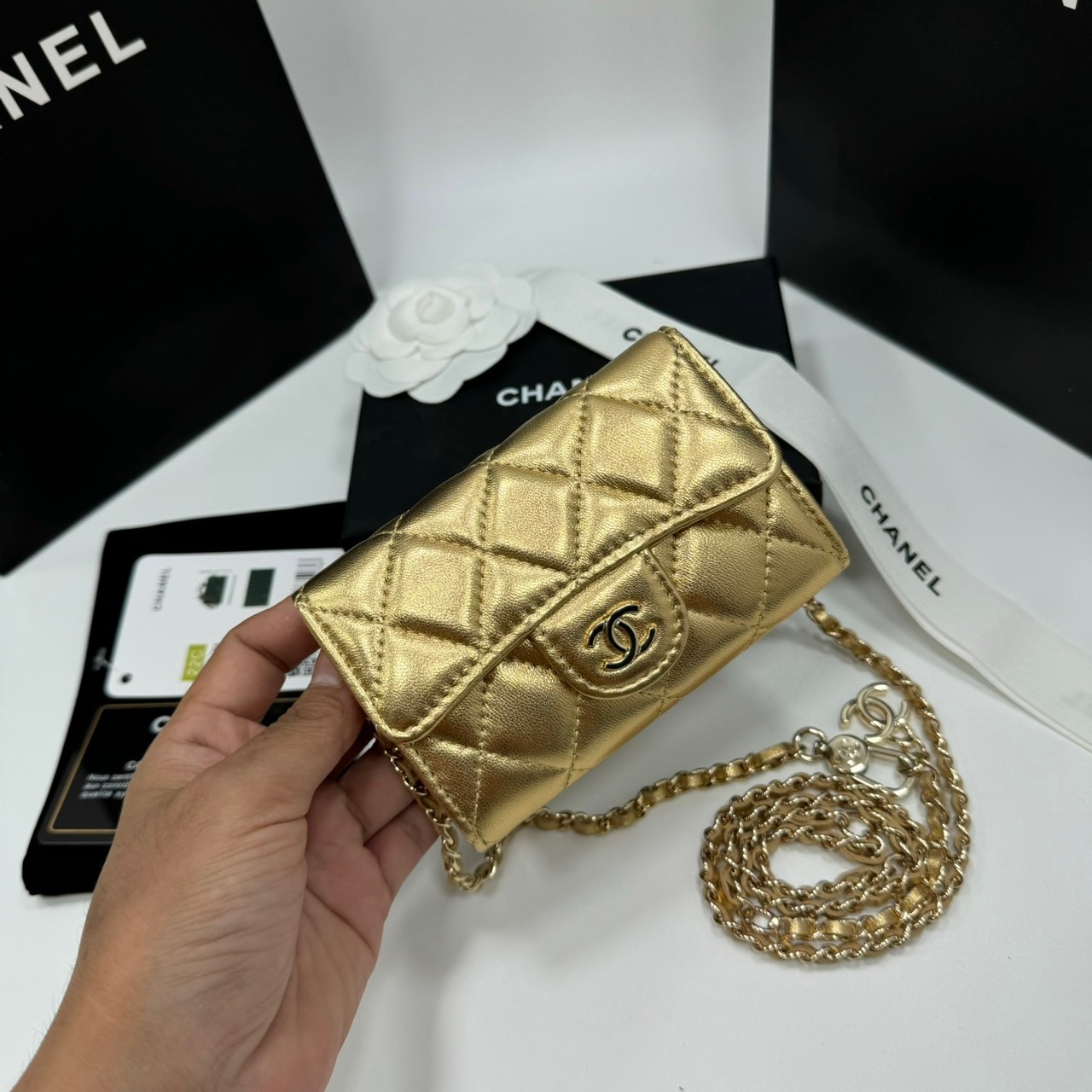 CHANEL mini wallet on chain crossbody กระเป๋าสตางค์พร้อมสายสะพายไซส์มินิ เกรดออริ 1:1 ใช้งานต่างประเทศได้ ภาพถ่ายจากงานขายจริง