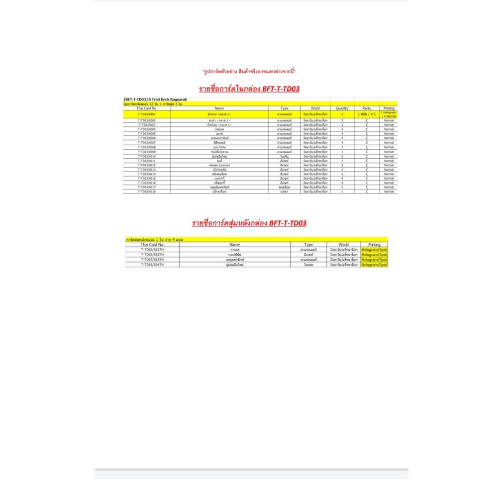 Buddyfight X Ragnarok Beta ชุดพร้อมเล่น BFT-T-TD03 &04 (BFT-T-TD03) (BFT-T-TD04)