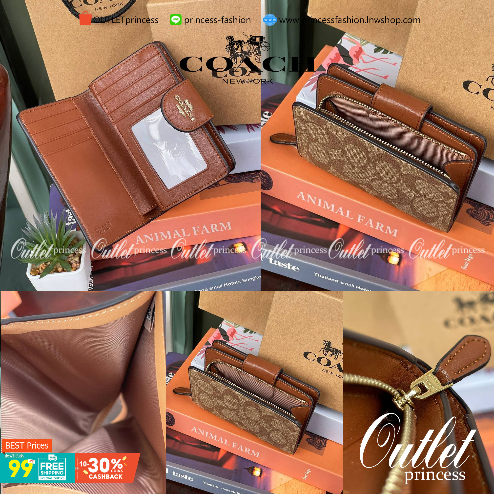 COACH MEDIUM CORNER ZIP WALLET IN SIGNATURE CANVAS กระเป๋าสตางค์ขนาดกลางที่ถือว่าเป็นไอเทม Must Have ของทุกเพศทุกวัยที่ต้องพกติดตัวไว้ตลอดเวลา เพราะนอกจากจะช่วยจัดเก็บเงิน บัตรประชาชน บัตรเครดิตและต่าง ๆ ให้เป็นระเบียบเรียบร้อยยังต้องคำนึงถึงประโยชน์ใช้สอ