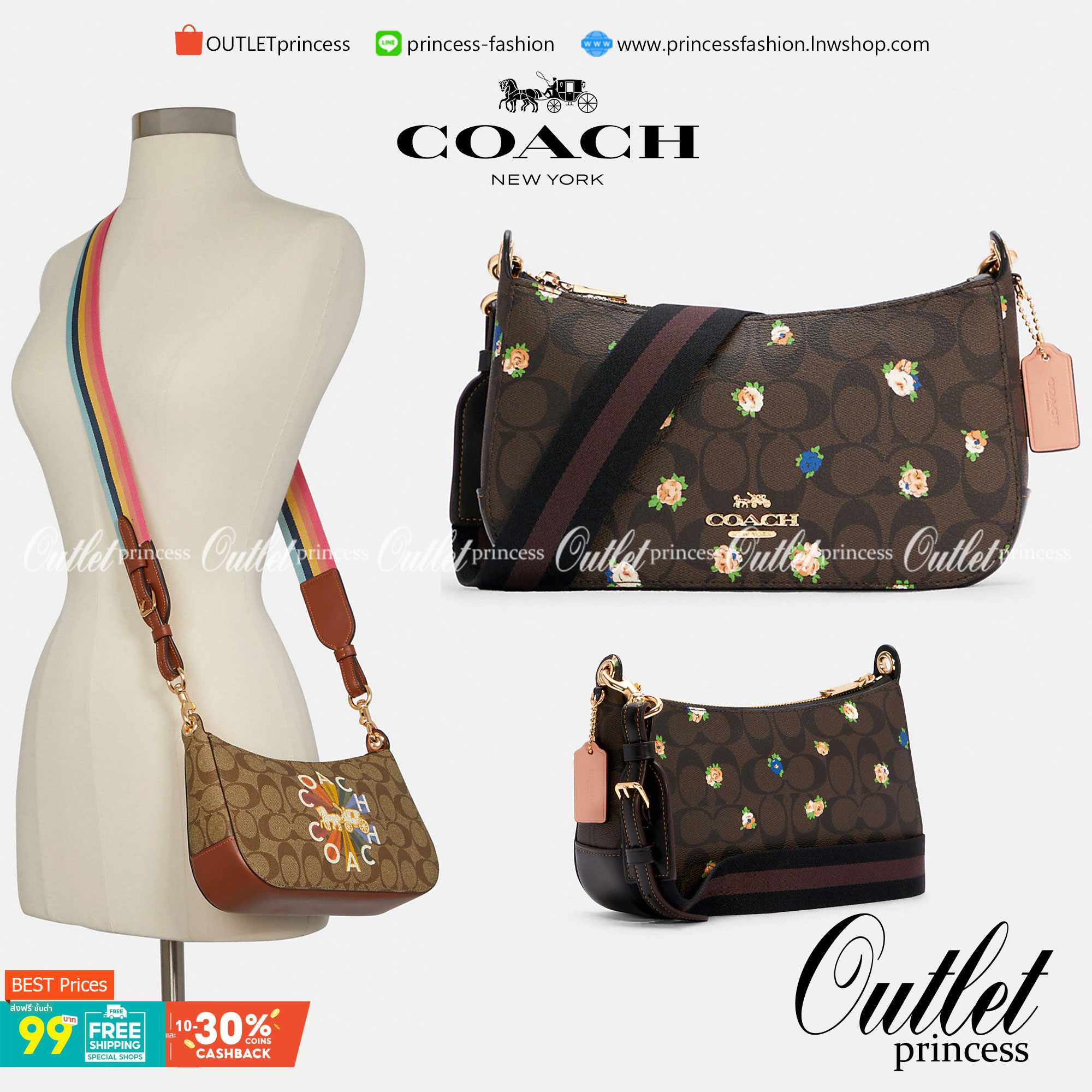 COACH C7264 C6823 C6817 JES BAGUETTE IN SIGNATURE CANVAS คอลเลคชั่นใหม่ล่าสุด พร้อมเสิร์ฟความสวยถึงบ้านเช่นเคย!! กระเป๋าสะพายทรงบาแกตต์ ดีไซน์ย้อนยุค ที่แอบแฝงความเรียบหรูดูแพงอยู่ในตัว โดดเด่นด้วยสายสะพายเส้นใหญ่ โทนสีคอนทราส ทำให้ไอเท็มนี้ดูมีลูกเล่นมาก